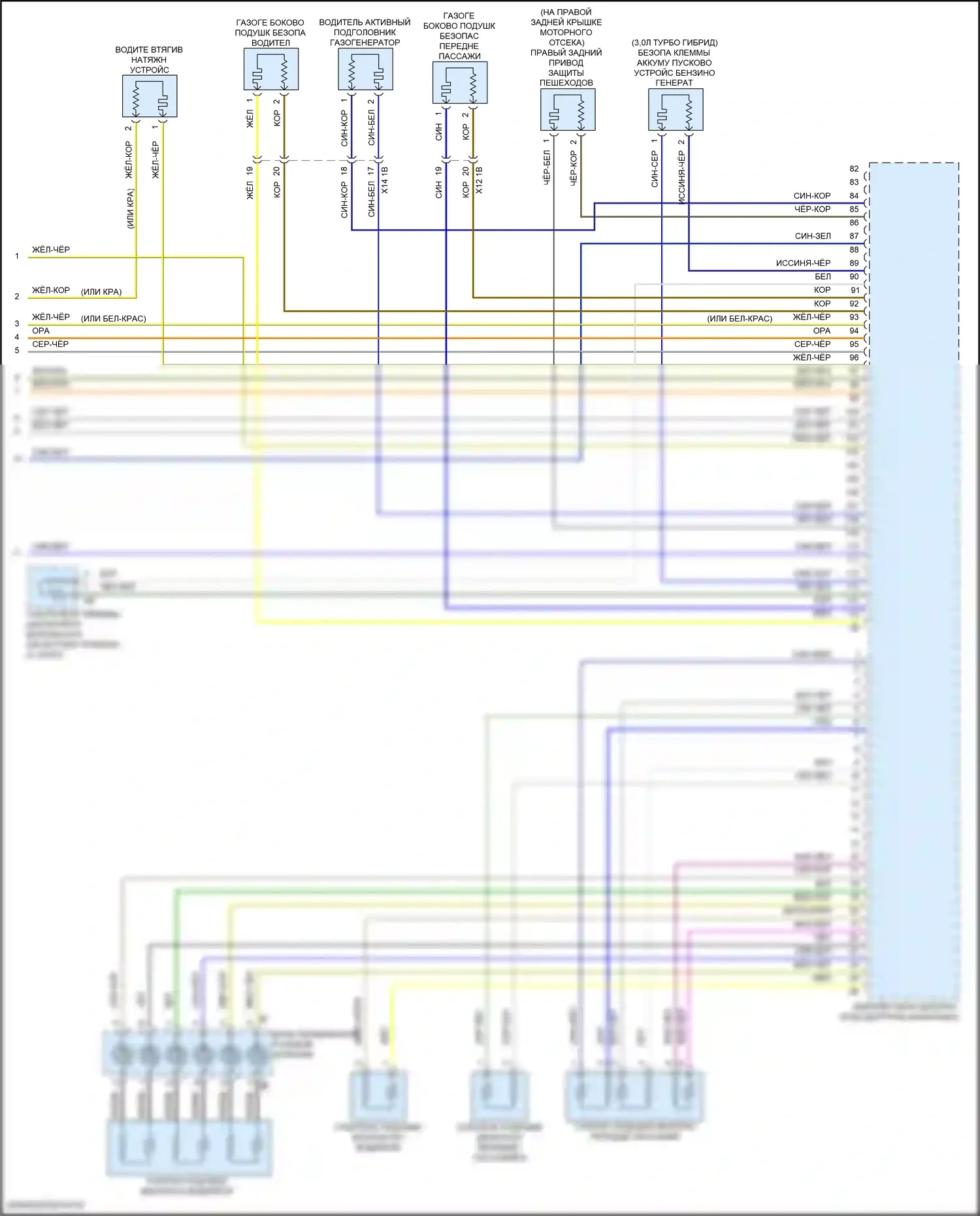 X5 BMW G18 (2022-2023): Электросхема подушек безопасности (4 из 4) 