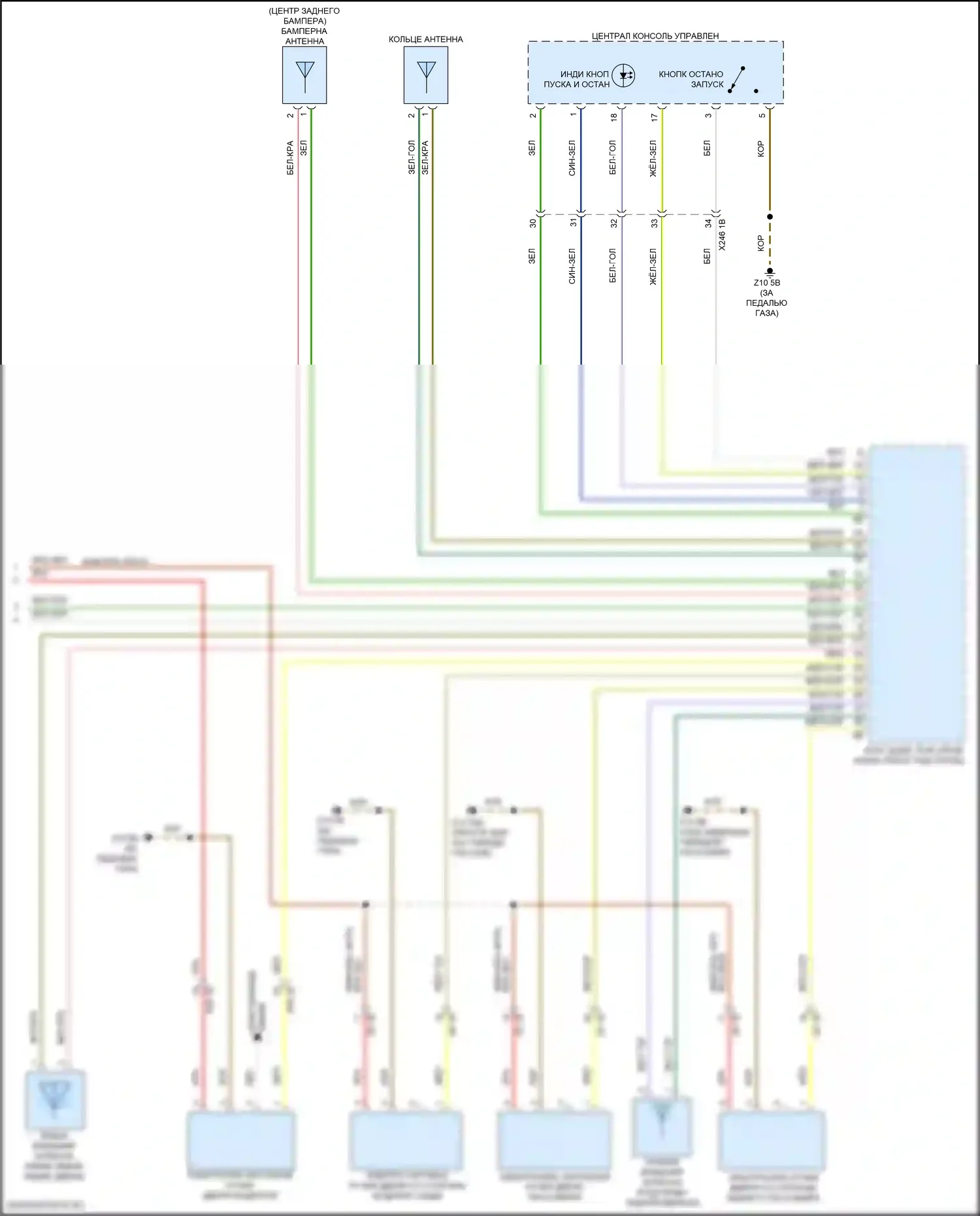 X5 BMW G18 (2022-2023): Электросхема системы бесключевого доступа (2 из 2) 