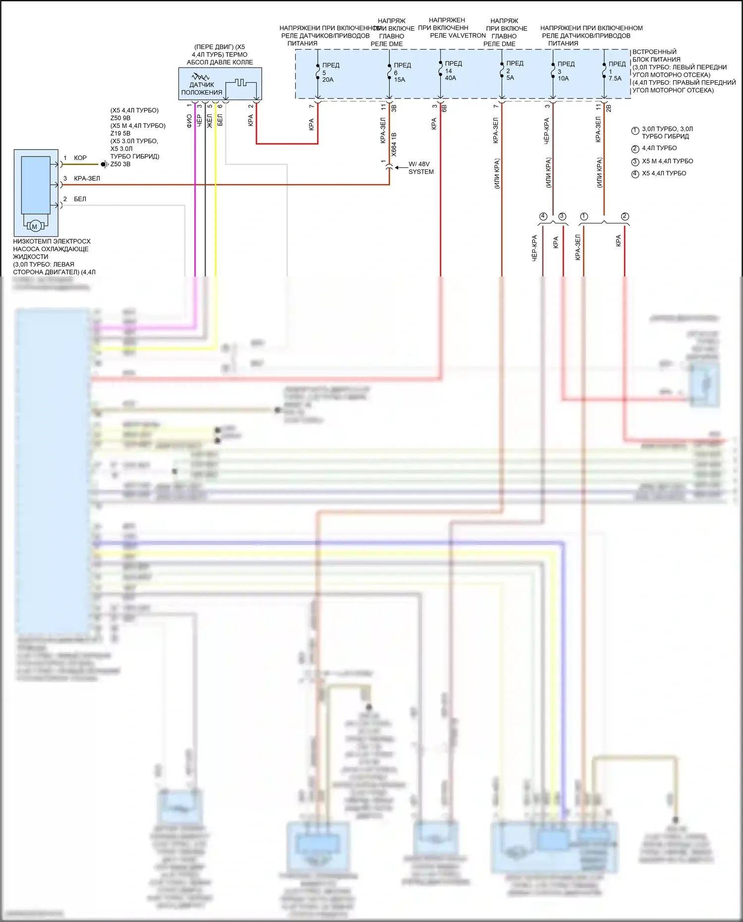 X5 BMW G18 (2022-2023): Электросхема вентилятора охлаждения (1 из 2) 