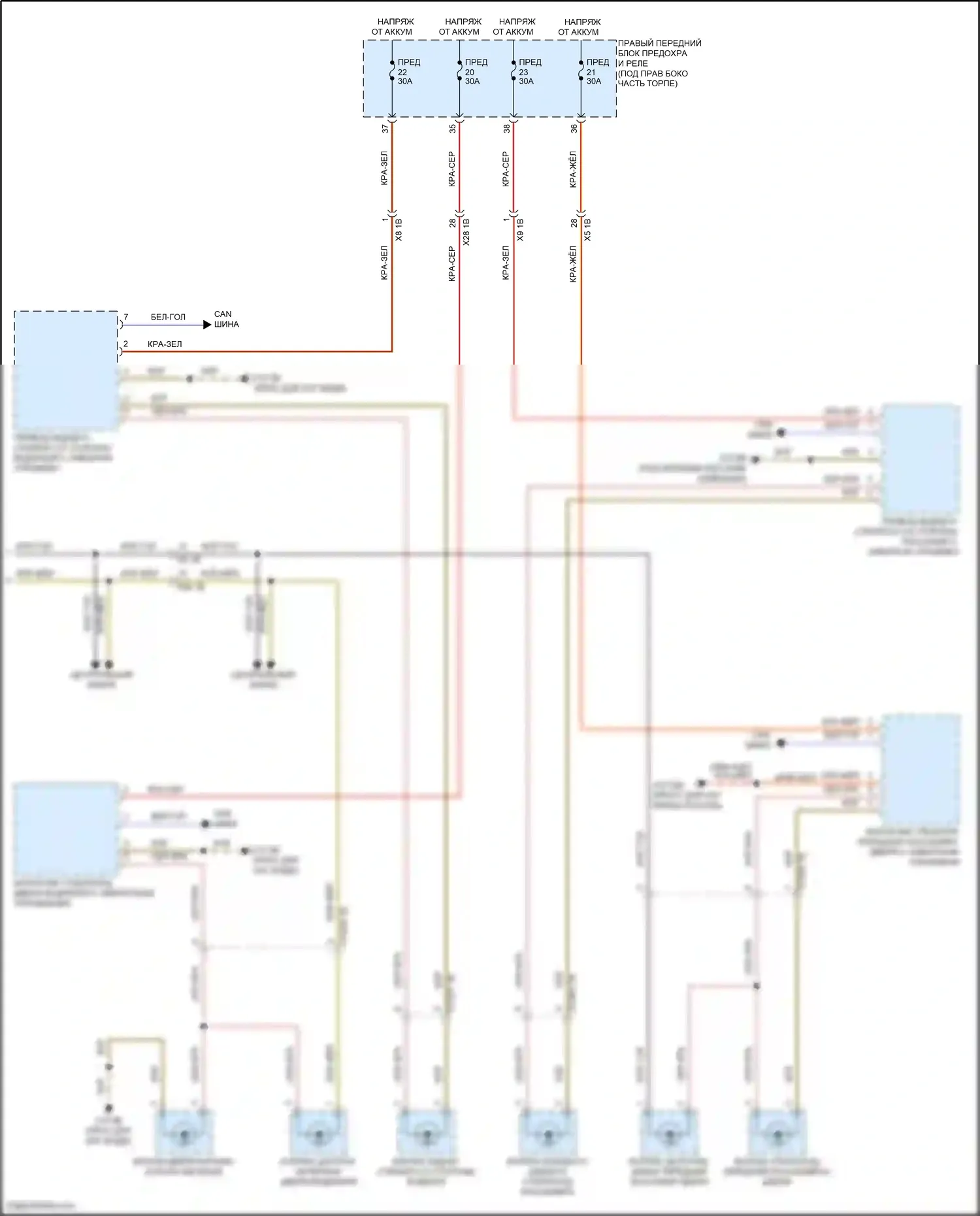 X6 M BMW F96 рестайлинг (2023-2024): Электросхема подсветки приборной панели (2 из 2) 