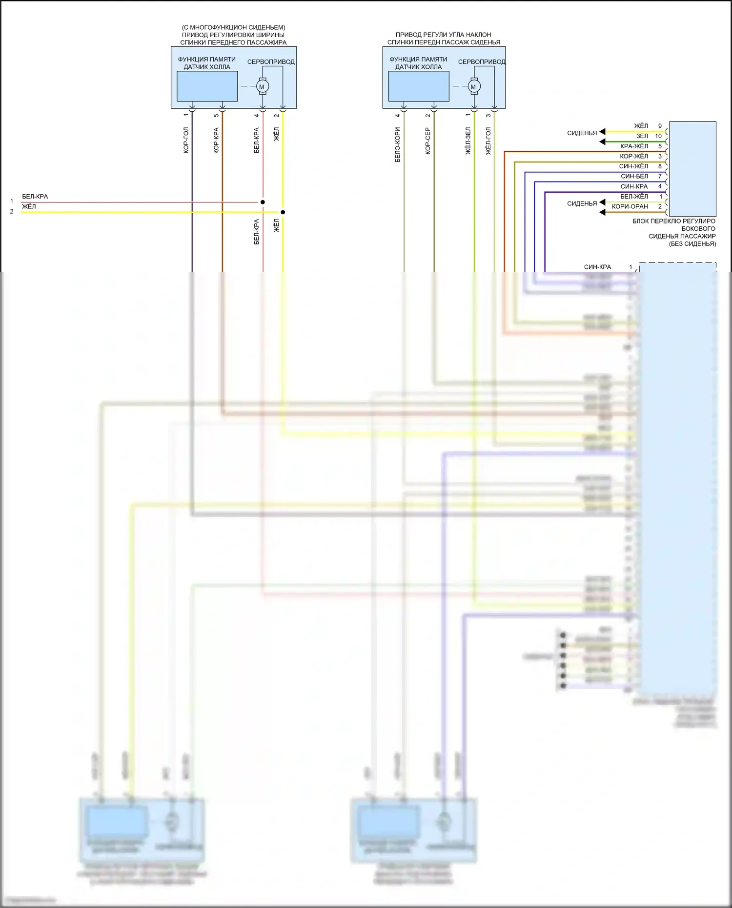 X6 M BMW F96 рестайлинг (2023-2024): Электросхема сиденья памяти пассажира (2 из 2) 