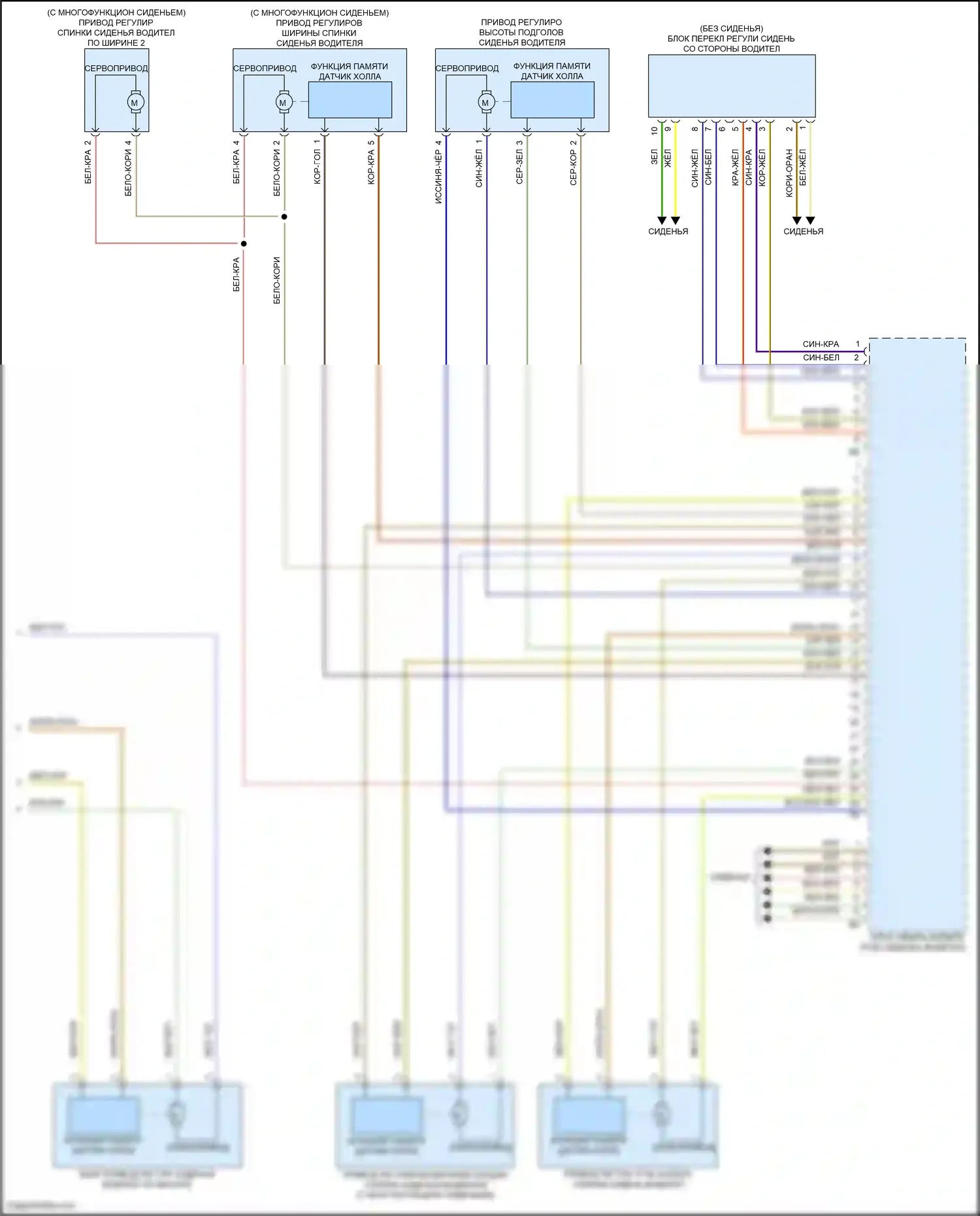 X6 M BMW F96 рестайлинг (2023-2024): Электросхема сиденья памяти водителя (2 из 2) 