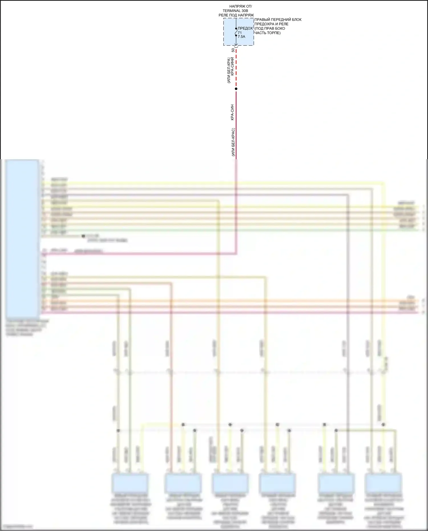 X6 M BMW F96 рестайлинг (2023-2024): Электросхема парктроника, без парктроника и камеры кругового обзора (1 из 2) 