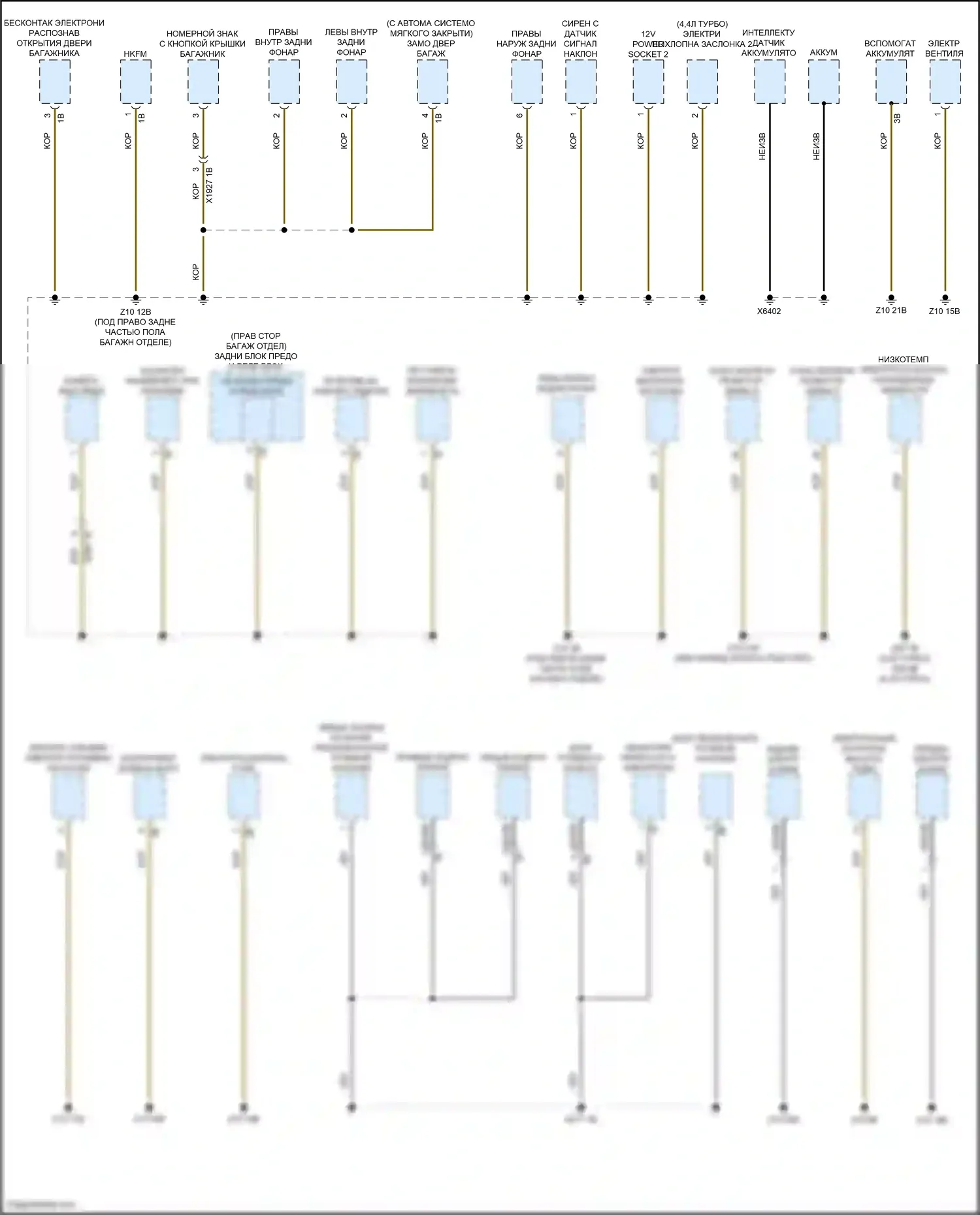 X6 M BMW F96 рестайлинг (2023-2024): Электросхема разводки массы (1 из 7) 