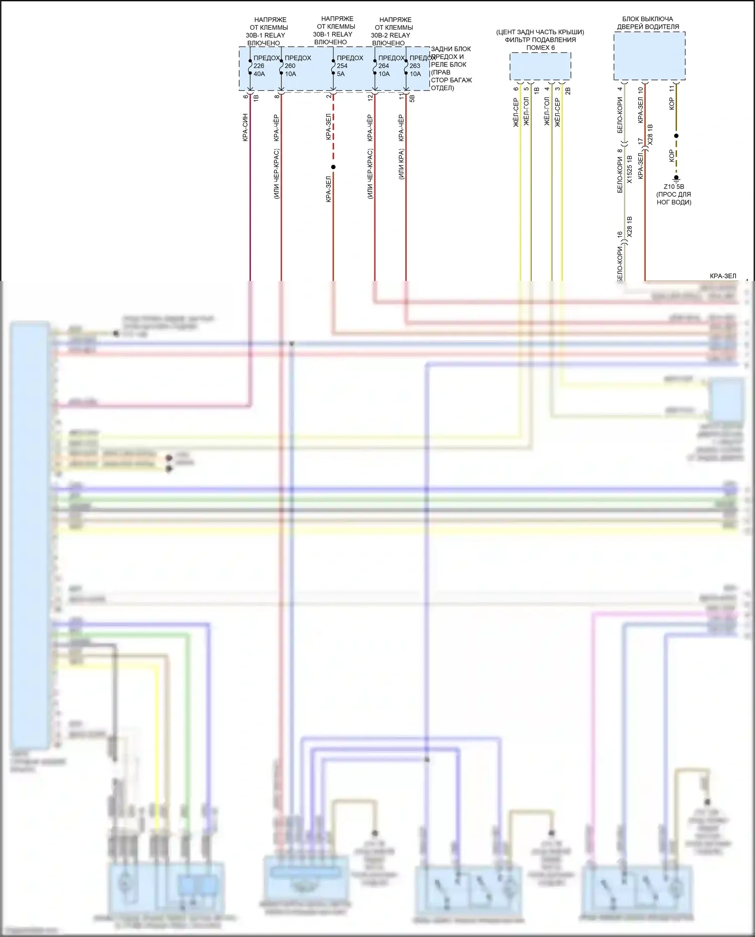 X6 M BMW F96 (2019-2023): Электросхема открытия багажника и лючка топливного бака (1 из 2) 