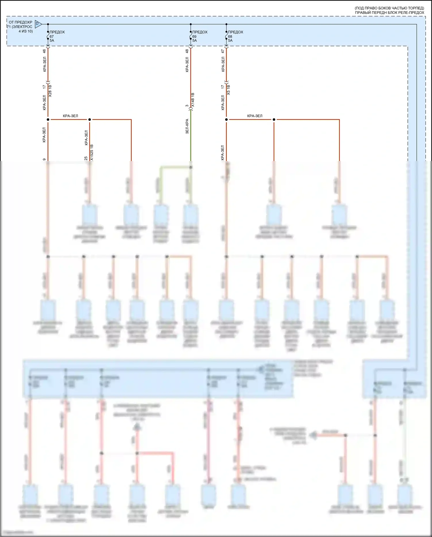 X6 M BMW F96 (2019-2023): Электросхема блока предохранителей реле (5 из 10) 