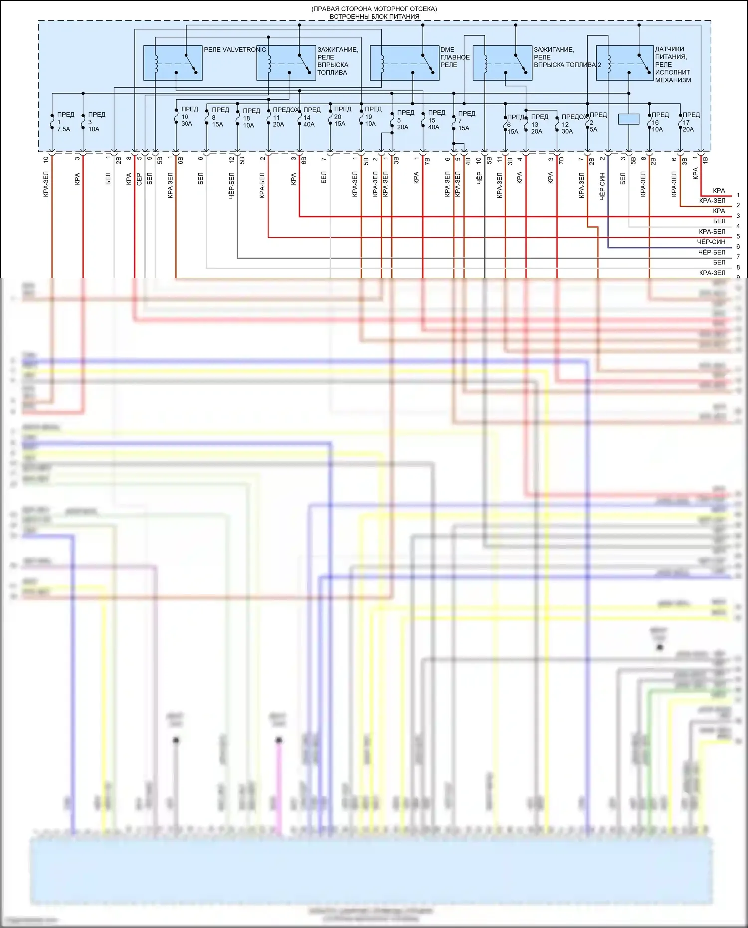 X6 M BMW F96 (2019-2023): Электросхема двигателя 4,4л турбо (3 из 11) 