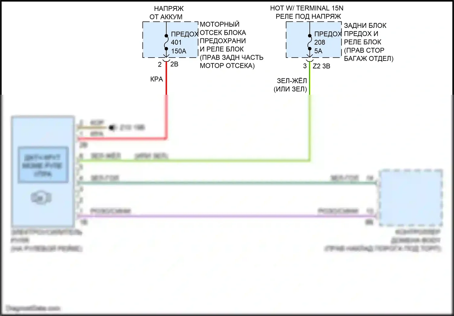 X6 M BMW F96 (2019-2023): Электросхема электроусилителя руля 