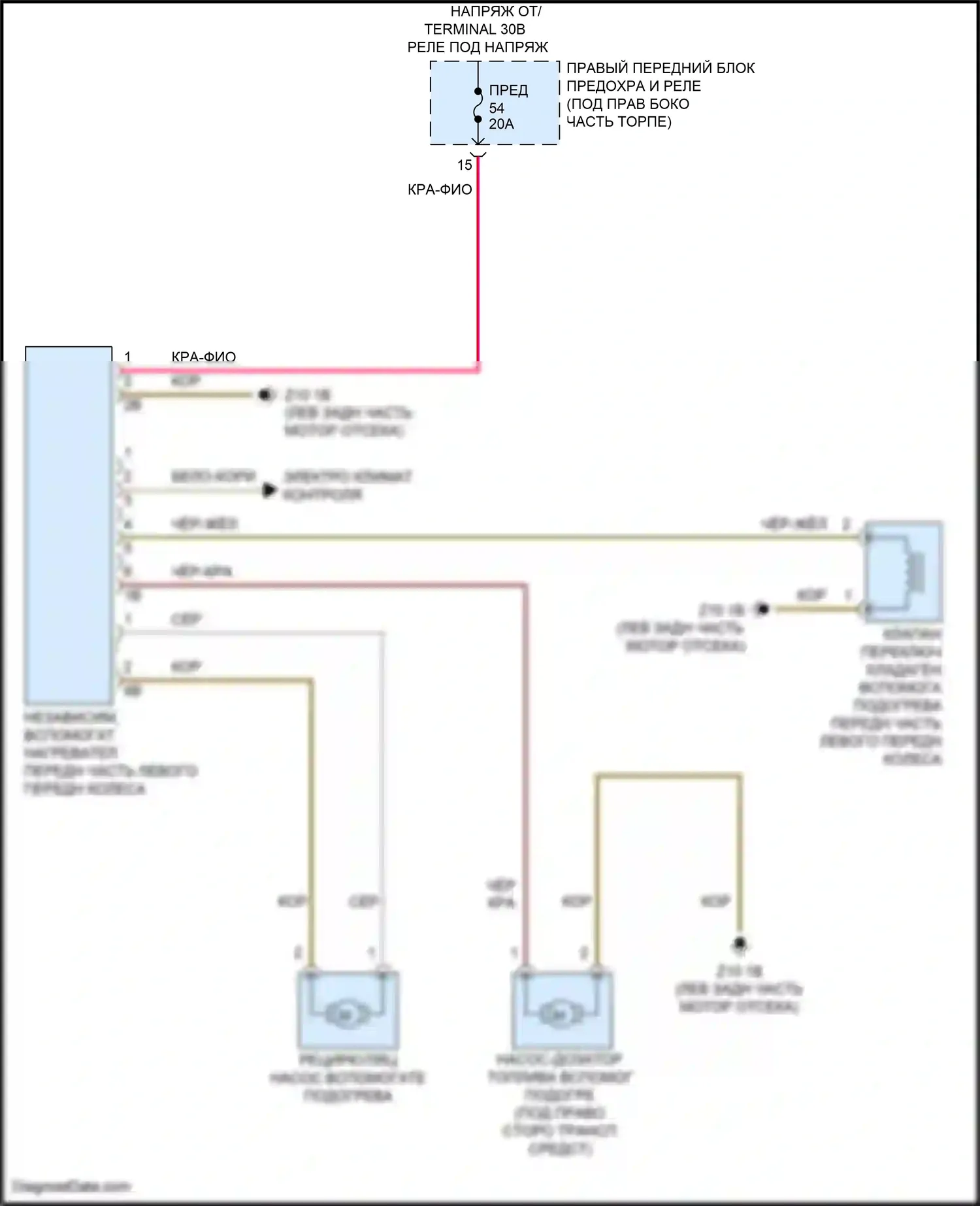 X6 M BMW F96 (2019-2023): Электросхема автономного отопления 