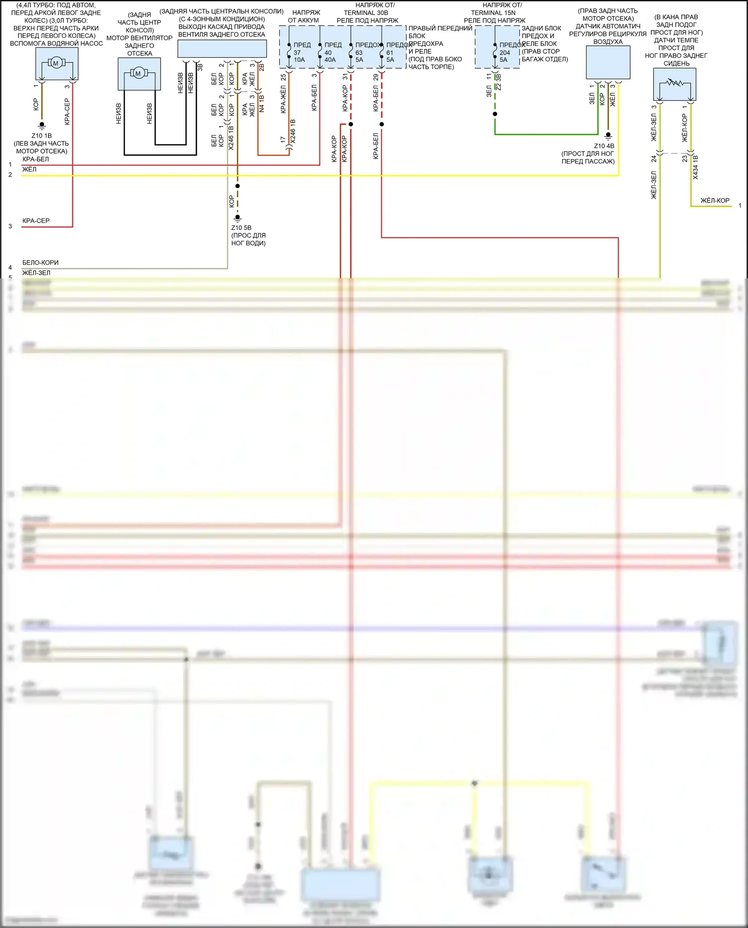 X6 M BMW F96 (2019-2023): Электросхема климат контроля, с задним автоматическим климат-контролем (3 из 6) 