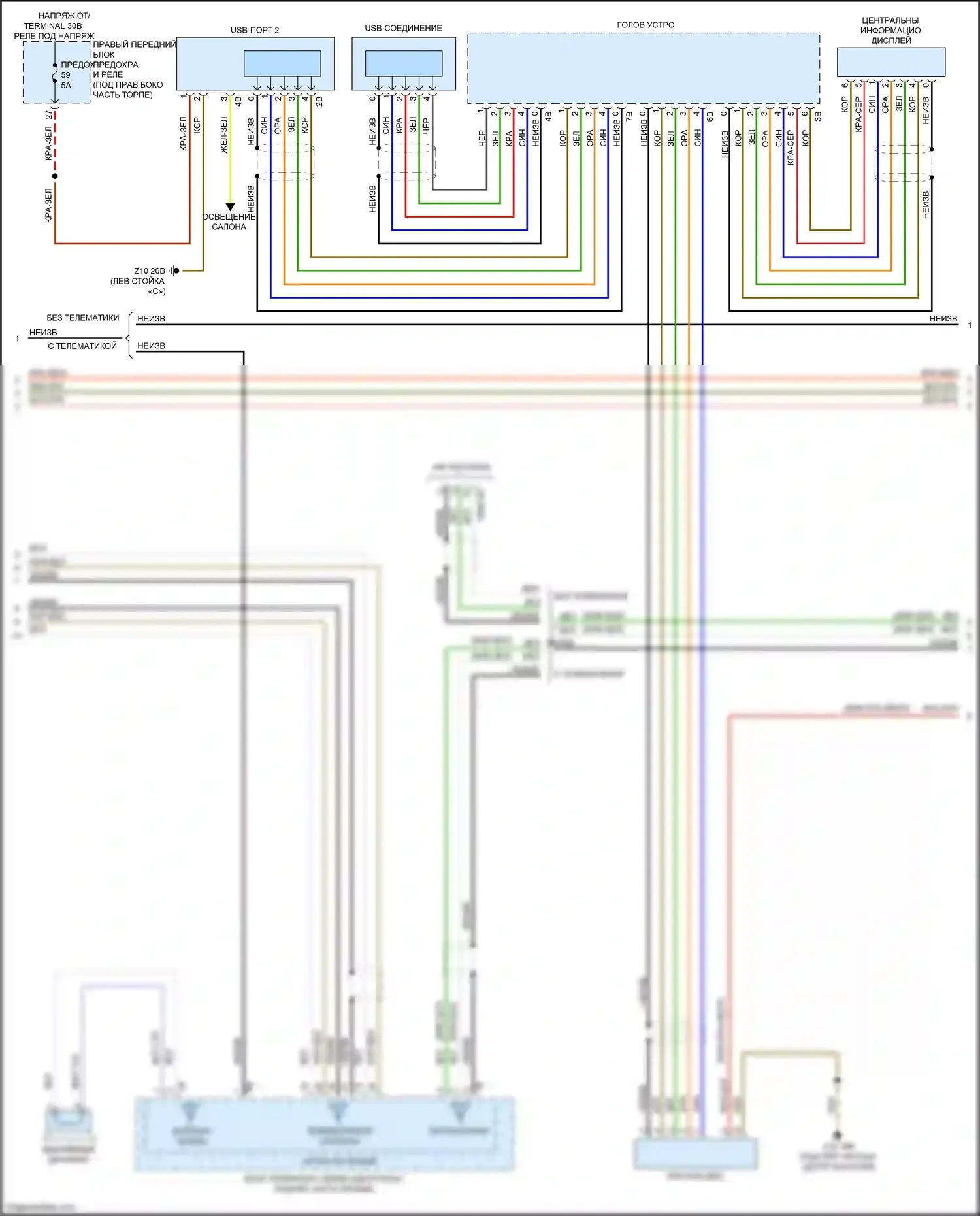 X6 M BMW F96 (2019-2023): Электросхема аудиоблока приемника, высокий уровень (3 из 6) 