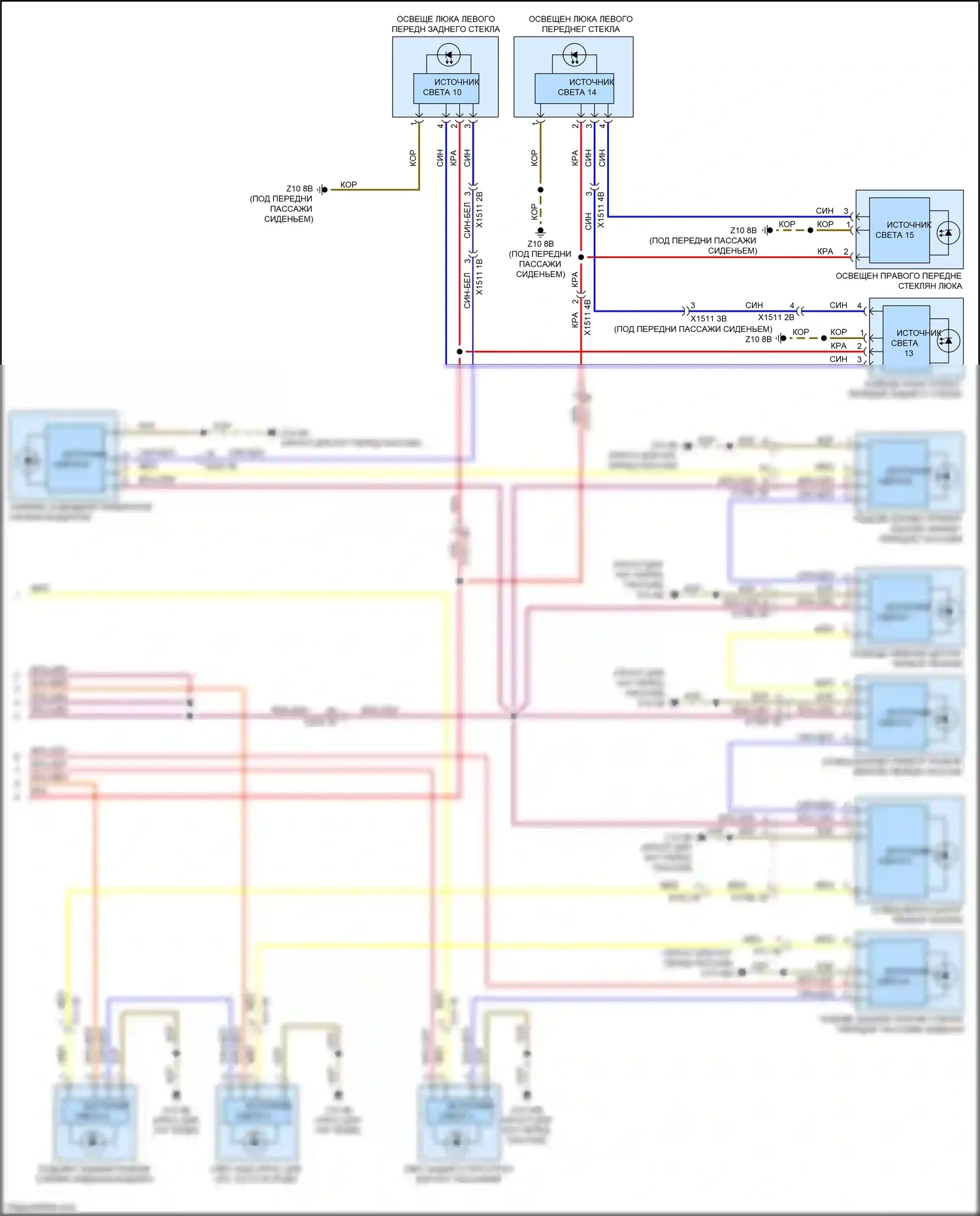 X6 M BMW F96 (2019-2023): Электросхема освещения салона (6 из 6) 