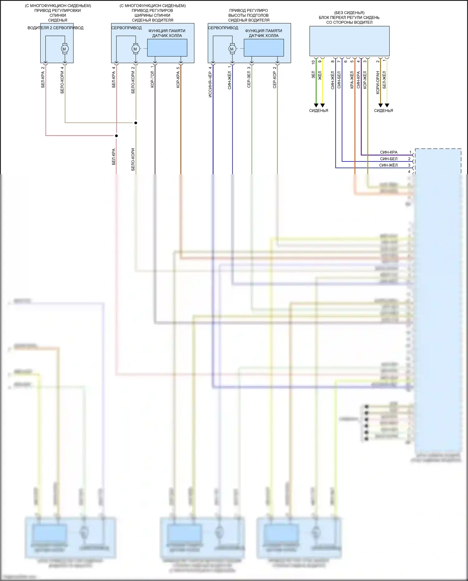 X6 M BMW F96 (2019-2023): Электросхема сиденья памяти водителя (2 из 2) 
