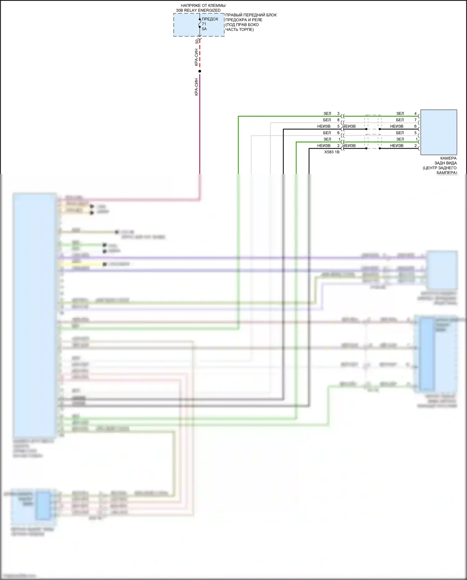 X6 M BMW F96 (2019-2023): Электросхема камеры кругового обзора 