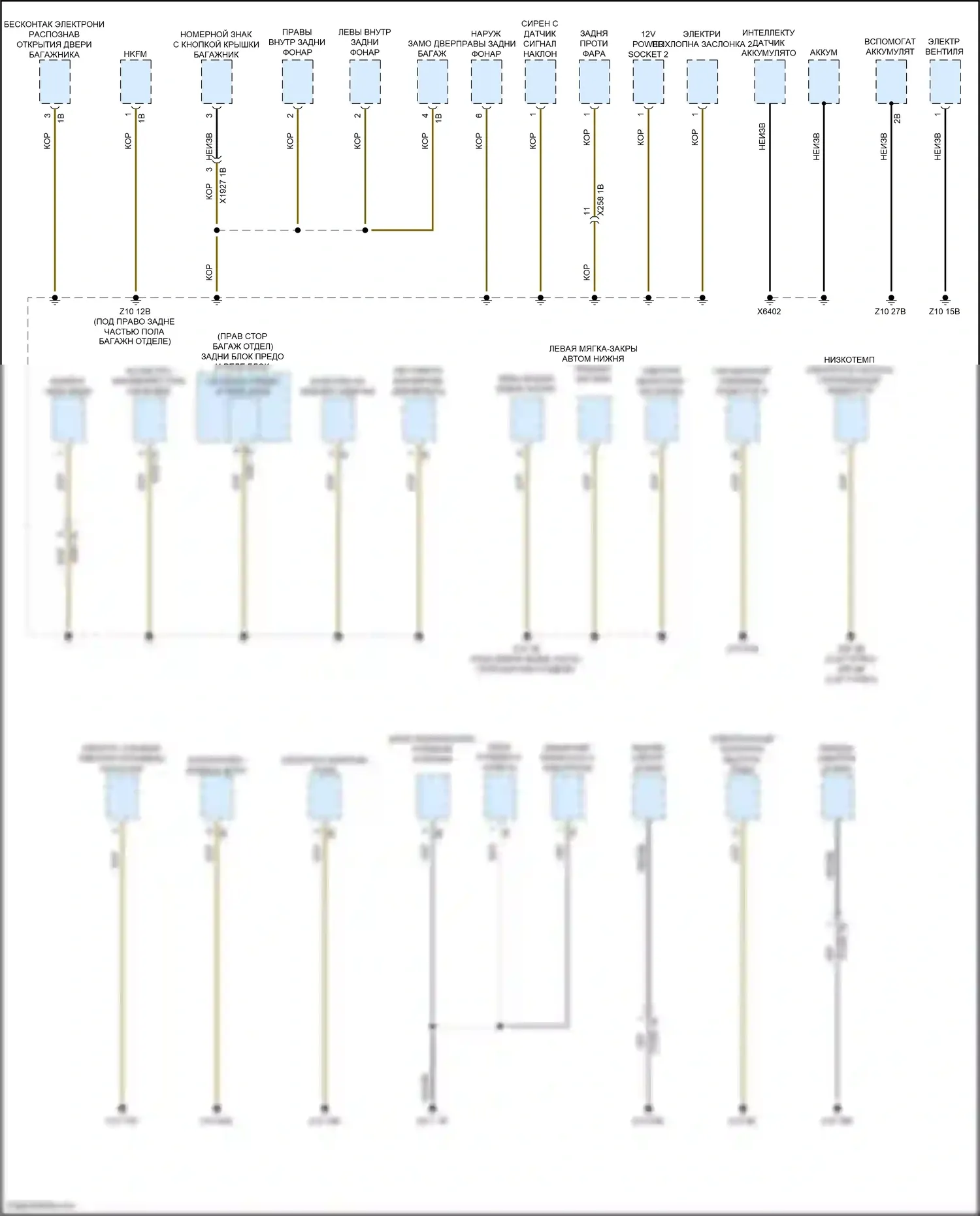 X6 M BMW F96 (2019-2023): Электросхема разводки массы (1 из 7) 