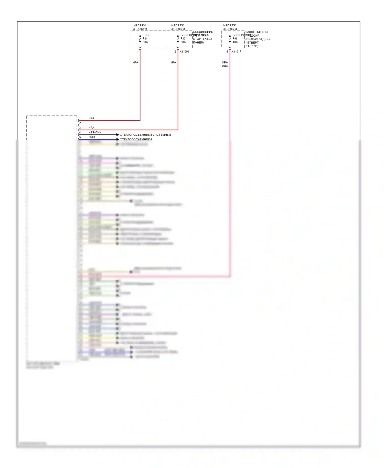X6 BMW E71 рестайлинг (2012-2014): Электросхема блоков управления кузовом (2 из 2) 