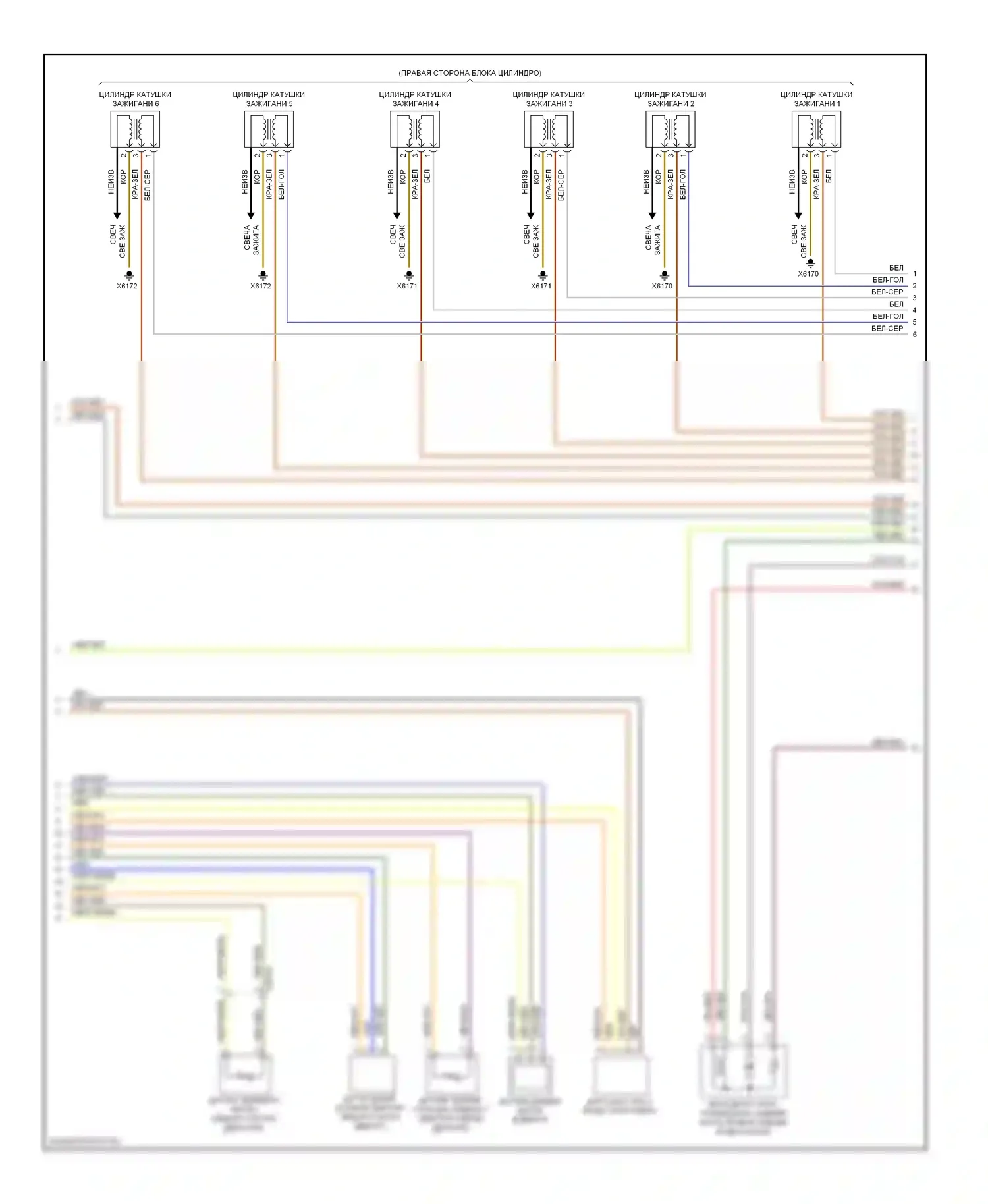 X6 BMW E71 рестайлинг (2012-2014): Электросхема двигателя 3,0л турбо (4 из 5) 
