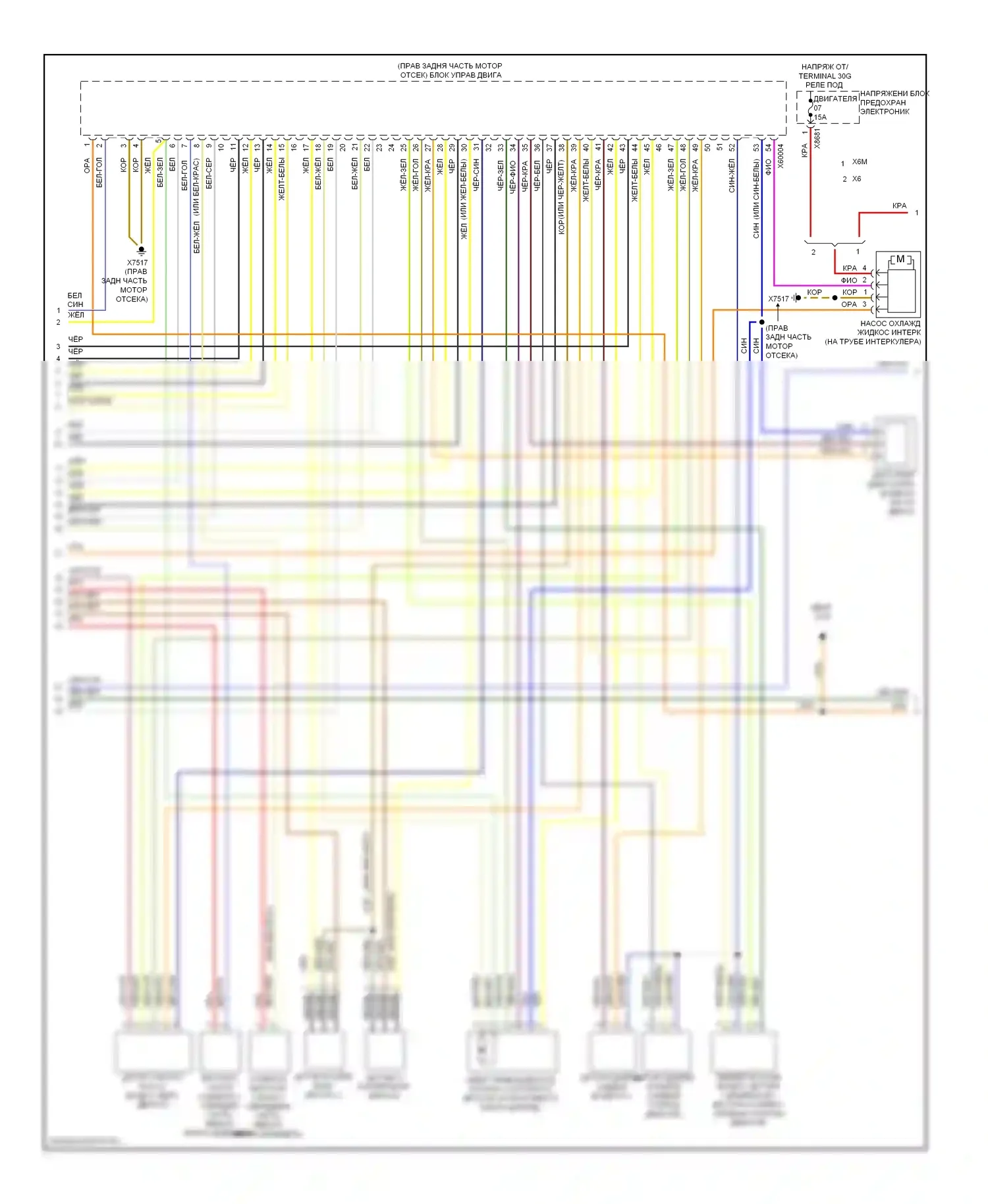X6 BMW E71 рестайлинг (2012-2014): Электросхема двигателя 4,4л твин турбо (4 из 5) 