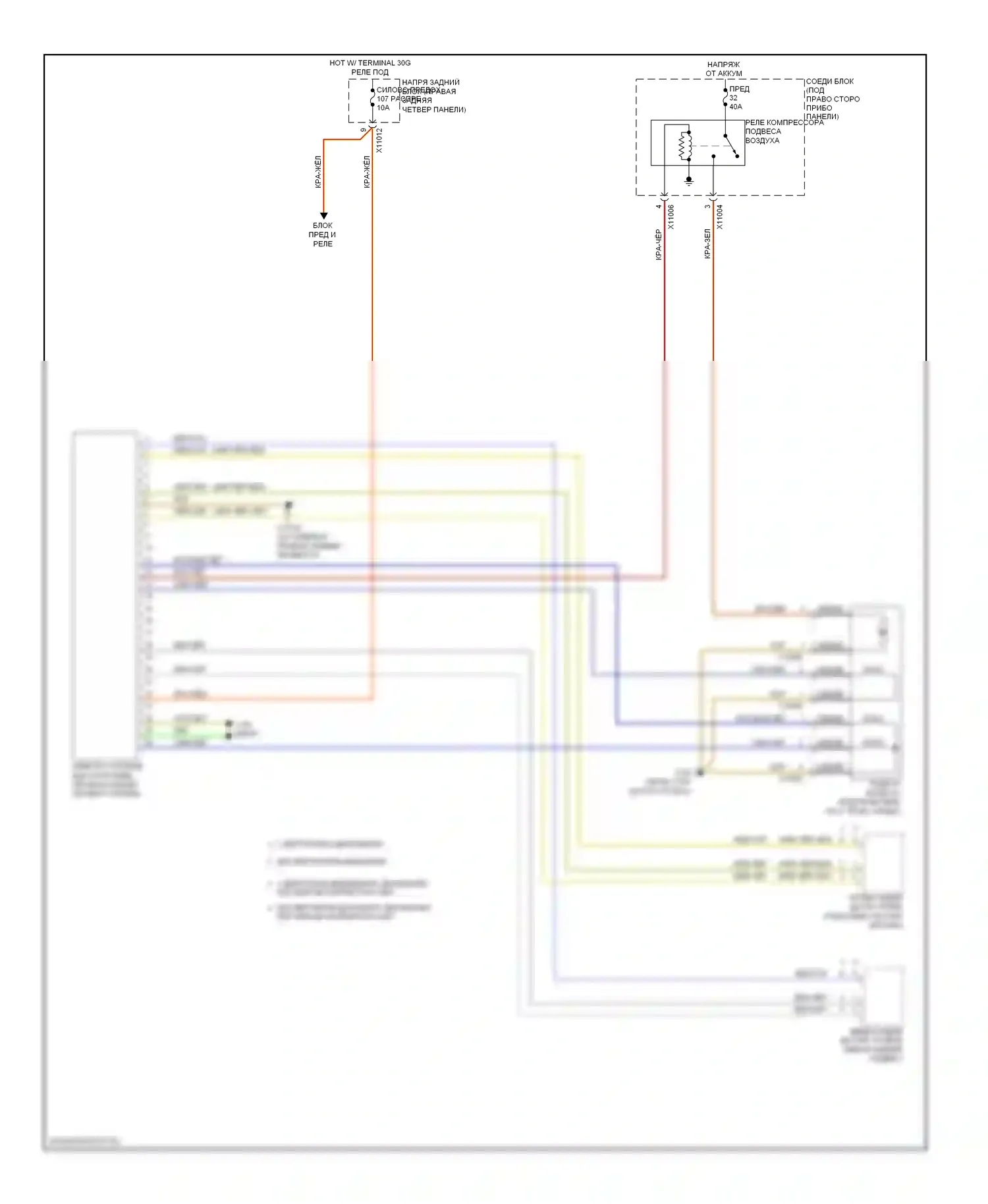 X6 BMW E71 рестайлинг (2012-2014): Электросхема пневмоподвески 