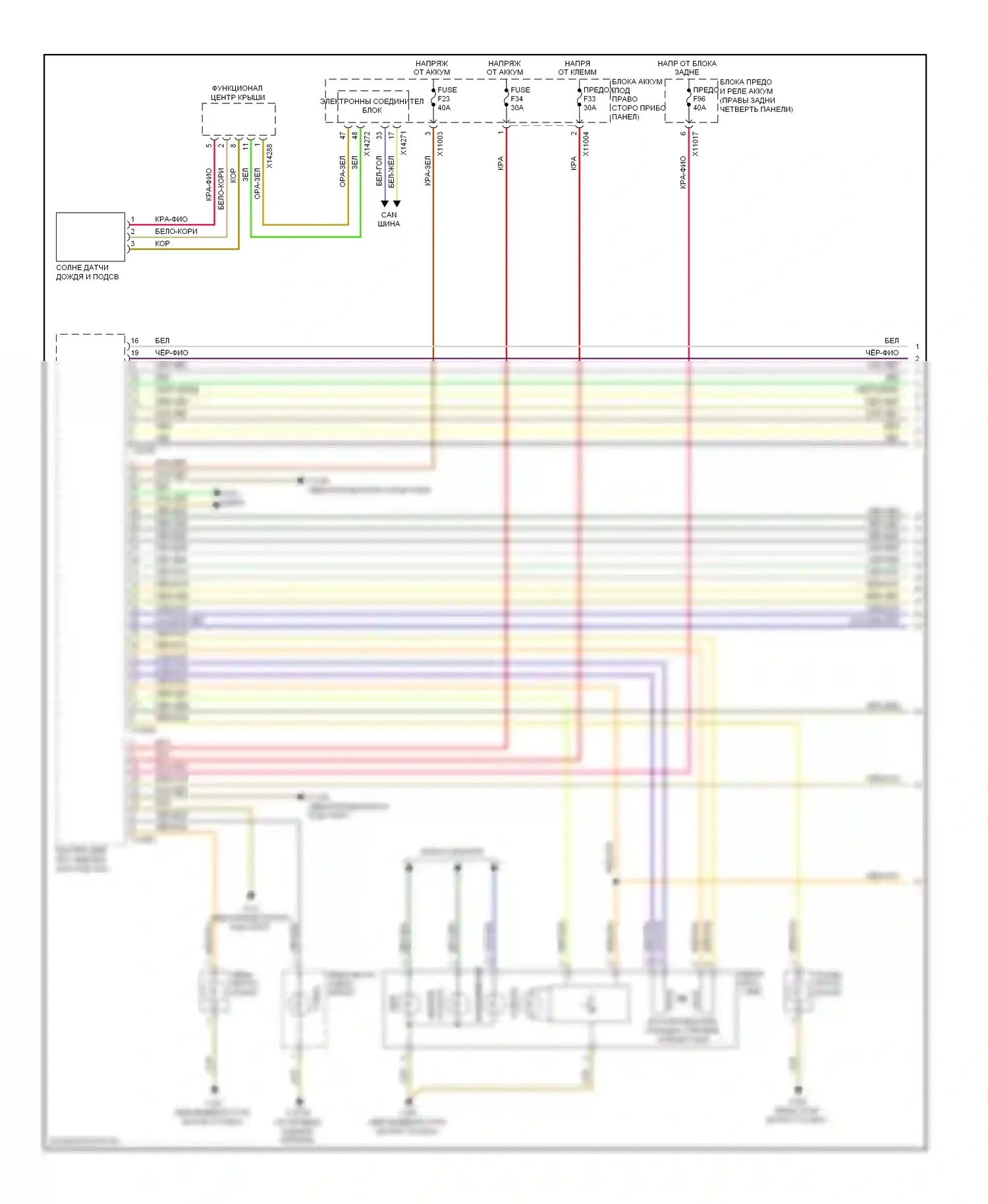 X6 BMW E71 рестайлинг (2012-2014): Электросхема фар, с ксеноновыми лампами (1 из 2) 