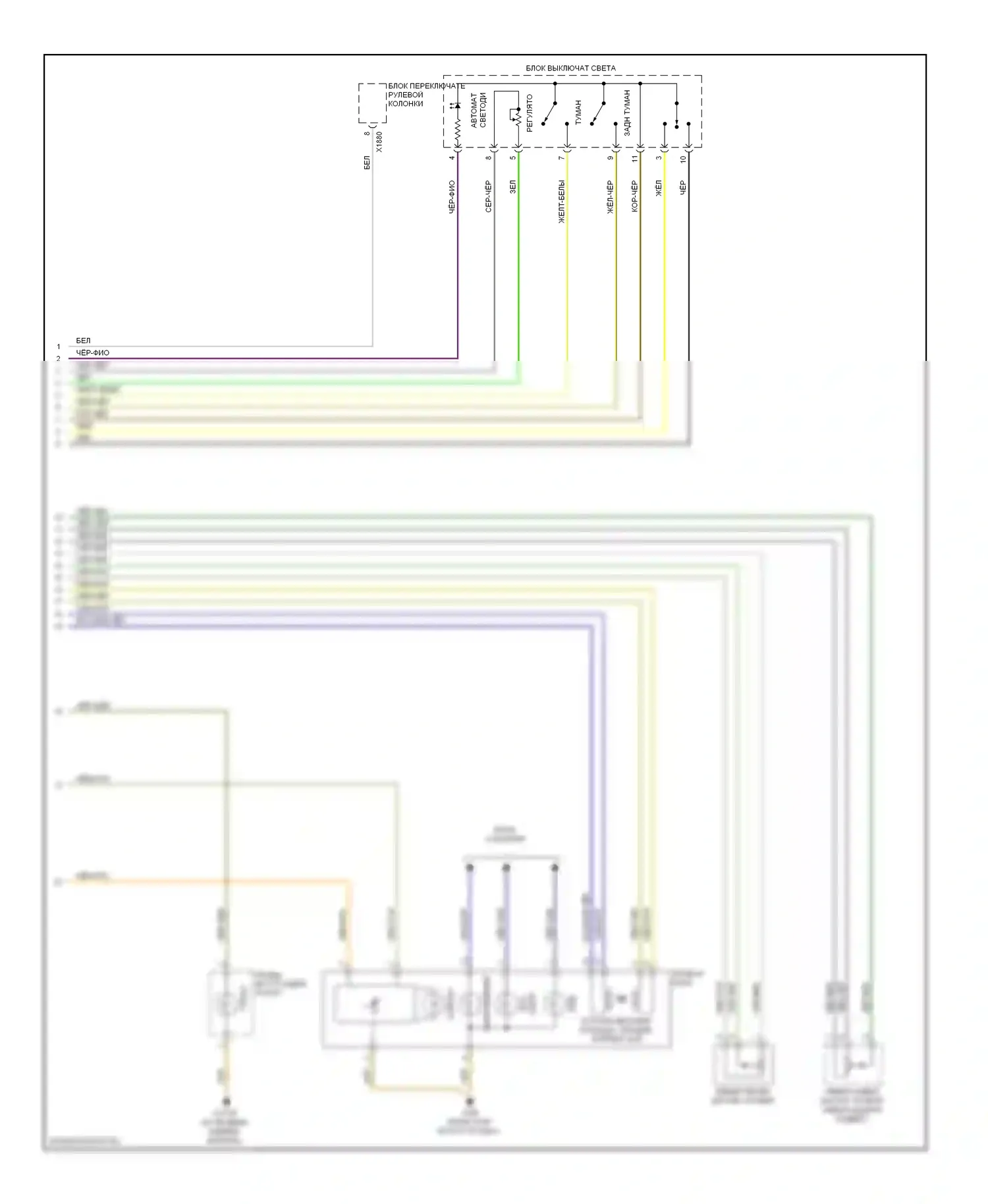 X6 BMW E71 рестайлинг (2012-2014): Электросхема фар, с ксеноновыми лампами (2 из 2) 