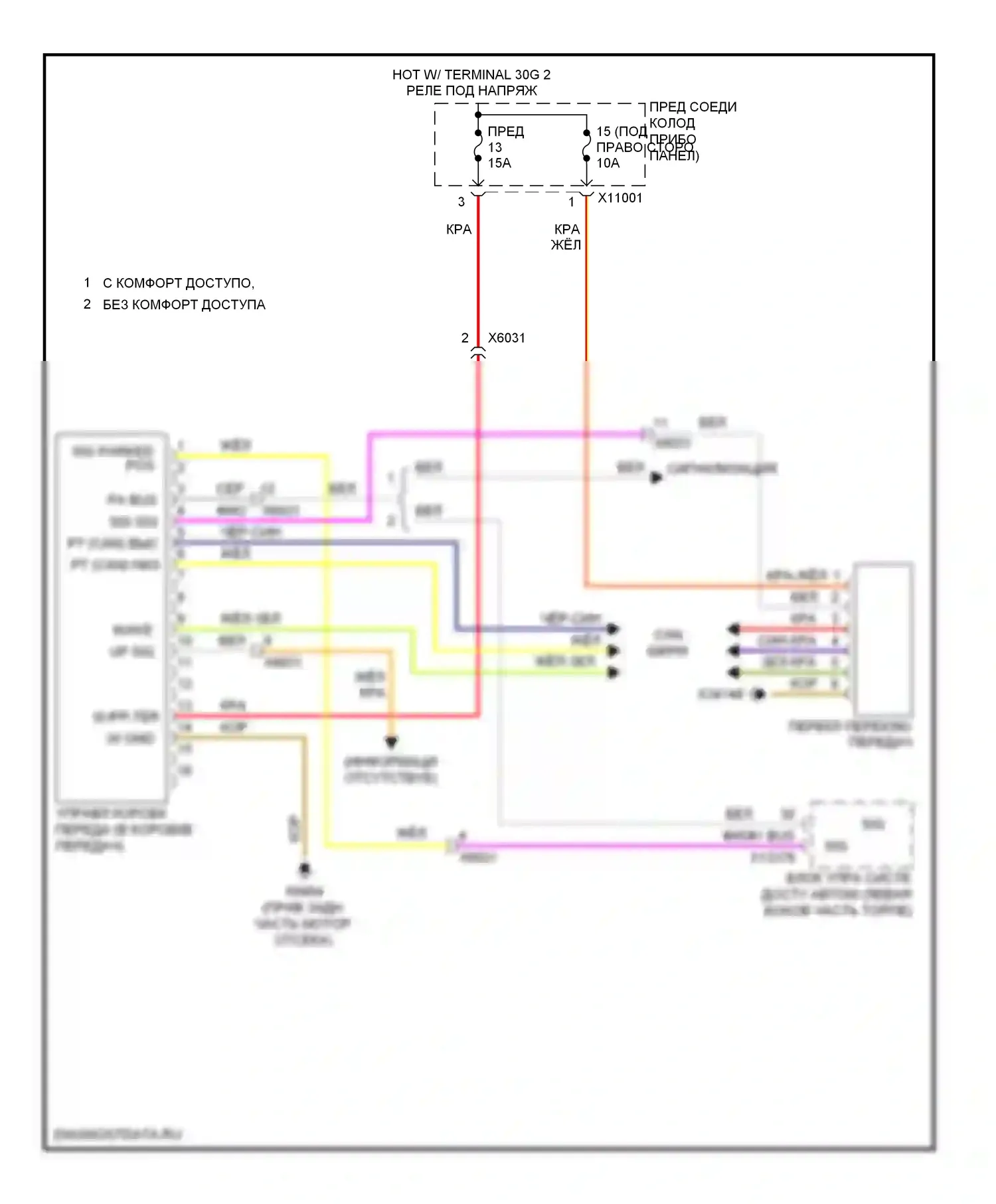 X6 BMW E71 рестайлинг (2012-2014): 3,0л турбо, электросхема автоматической коробки передач 