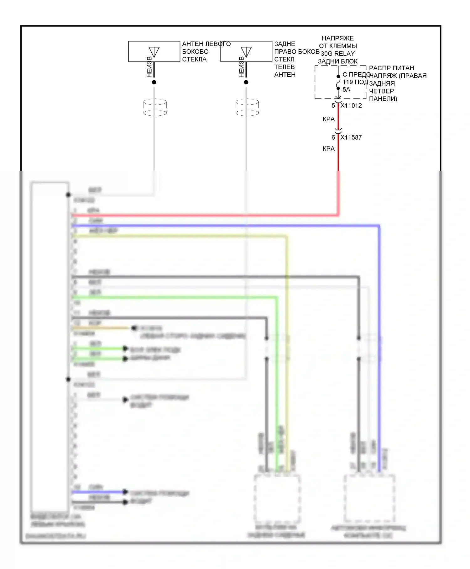 X6 BMW E71 рестайлинг (2012-2014): Электросхема видеосистемы 