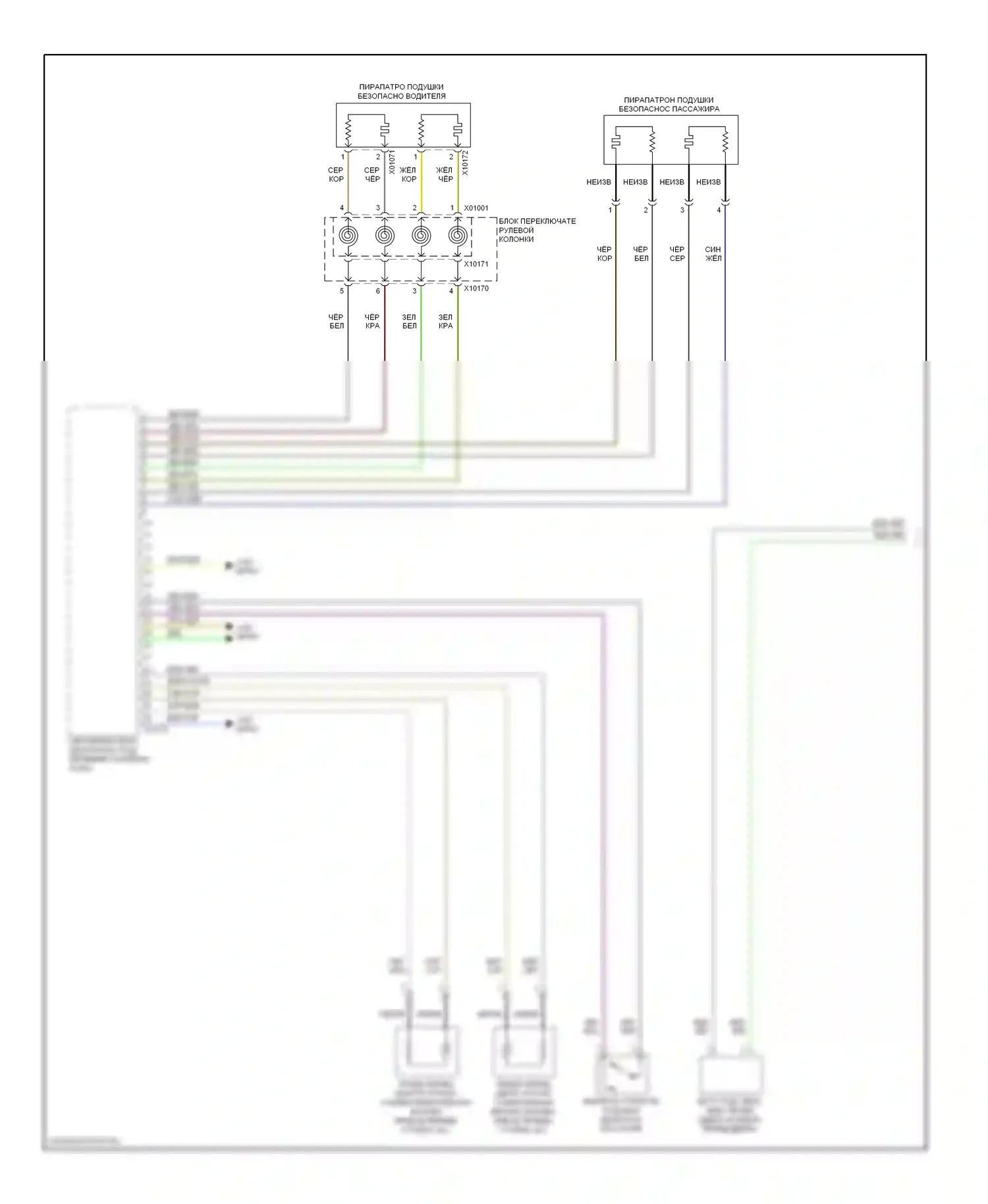 X6 BMW E71 рестайлинг (2012-2014): Электросхема подушек безопасности (1 из 3) 