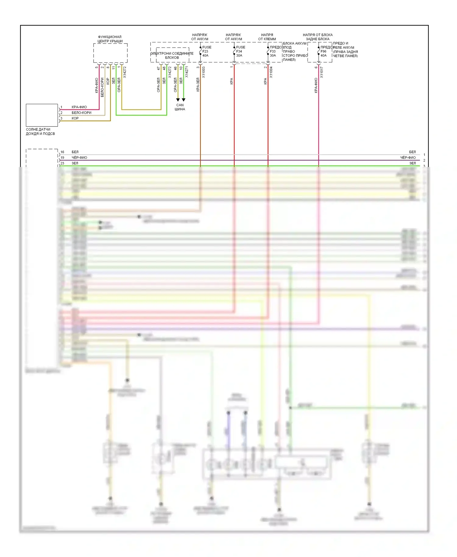 X6 BMW E71 (2007-2012): Электросхема адаптивного переднего освещения (1 из 2) 