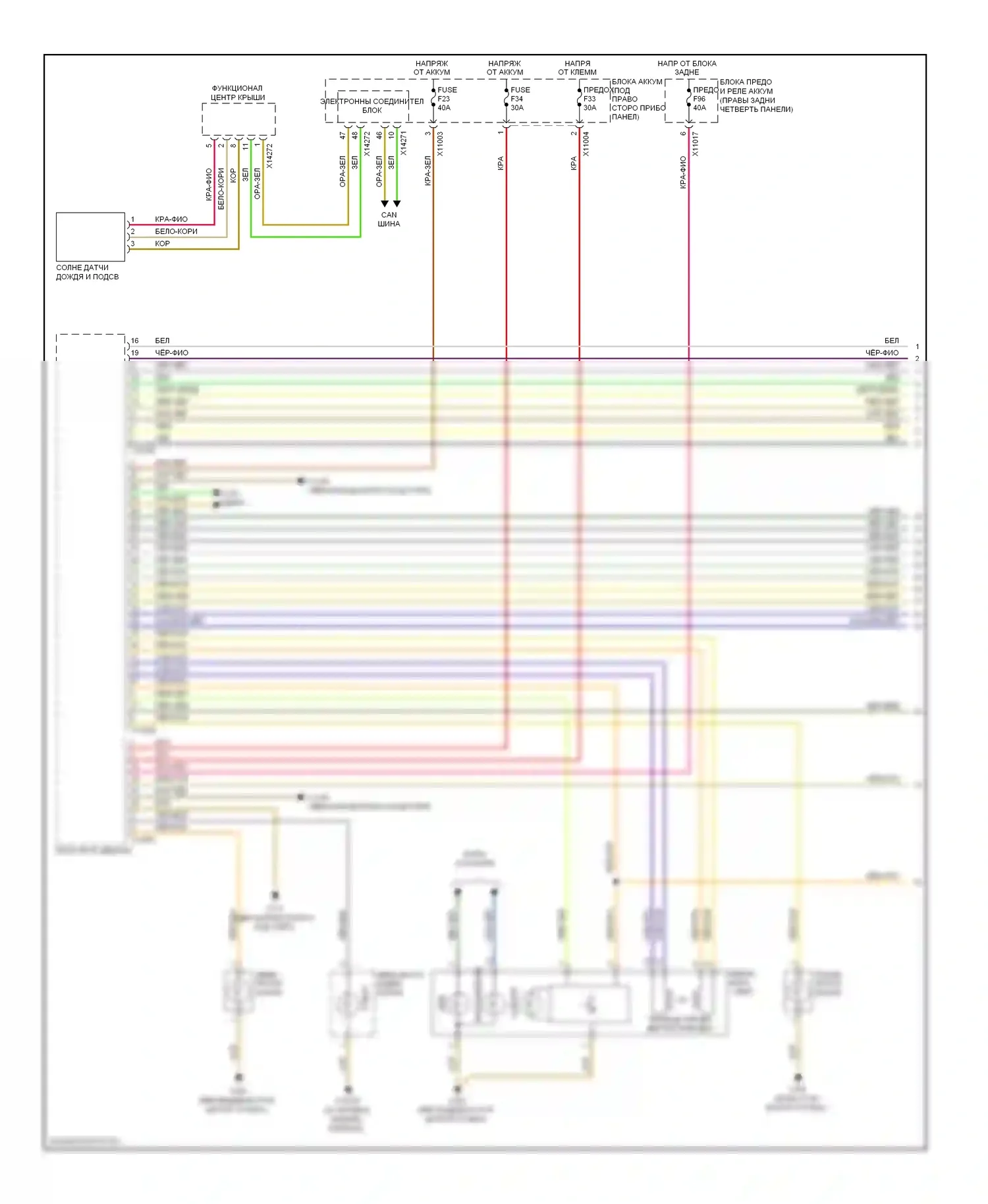 X6 BMW E71 (2007-2012): Электросхема фар, с ксеноновыми лампами (1 из 2) 