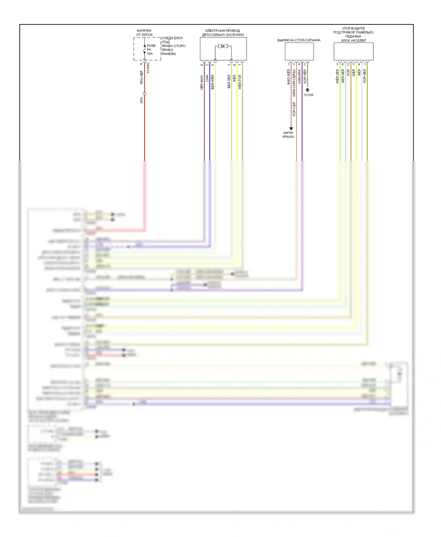 X6 BMW E71 (2007-2012): 4,4л твин турбо, круиз-контроль электросхема 