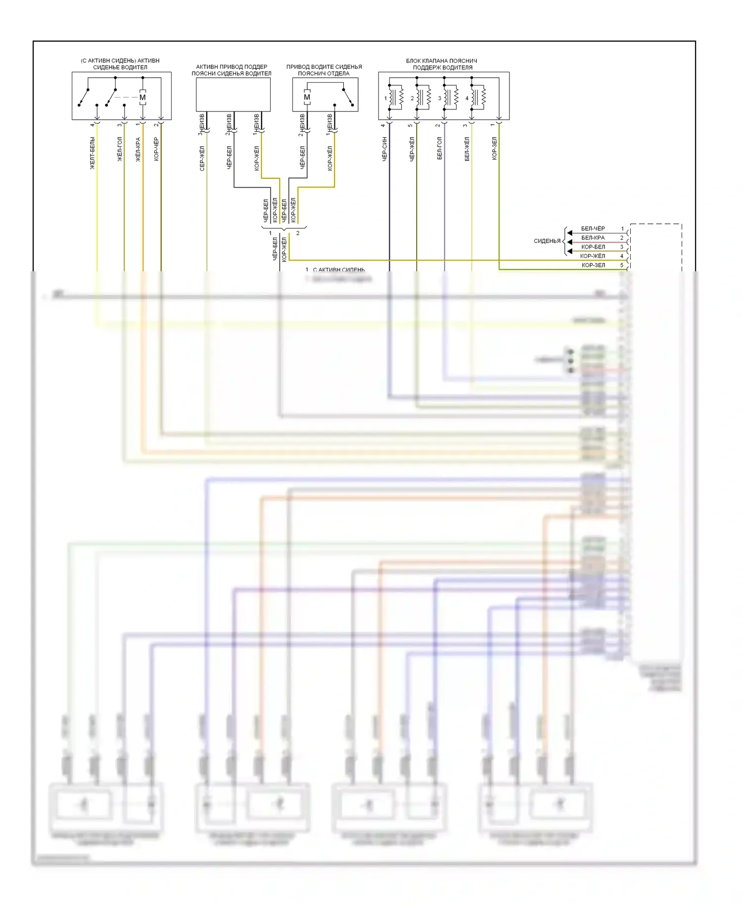 X6 BMW E71 (2007-2012): Электросхема сиденья водителя с памятью, с поясничной опорой (2 из 2) 