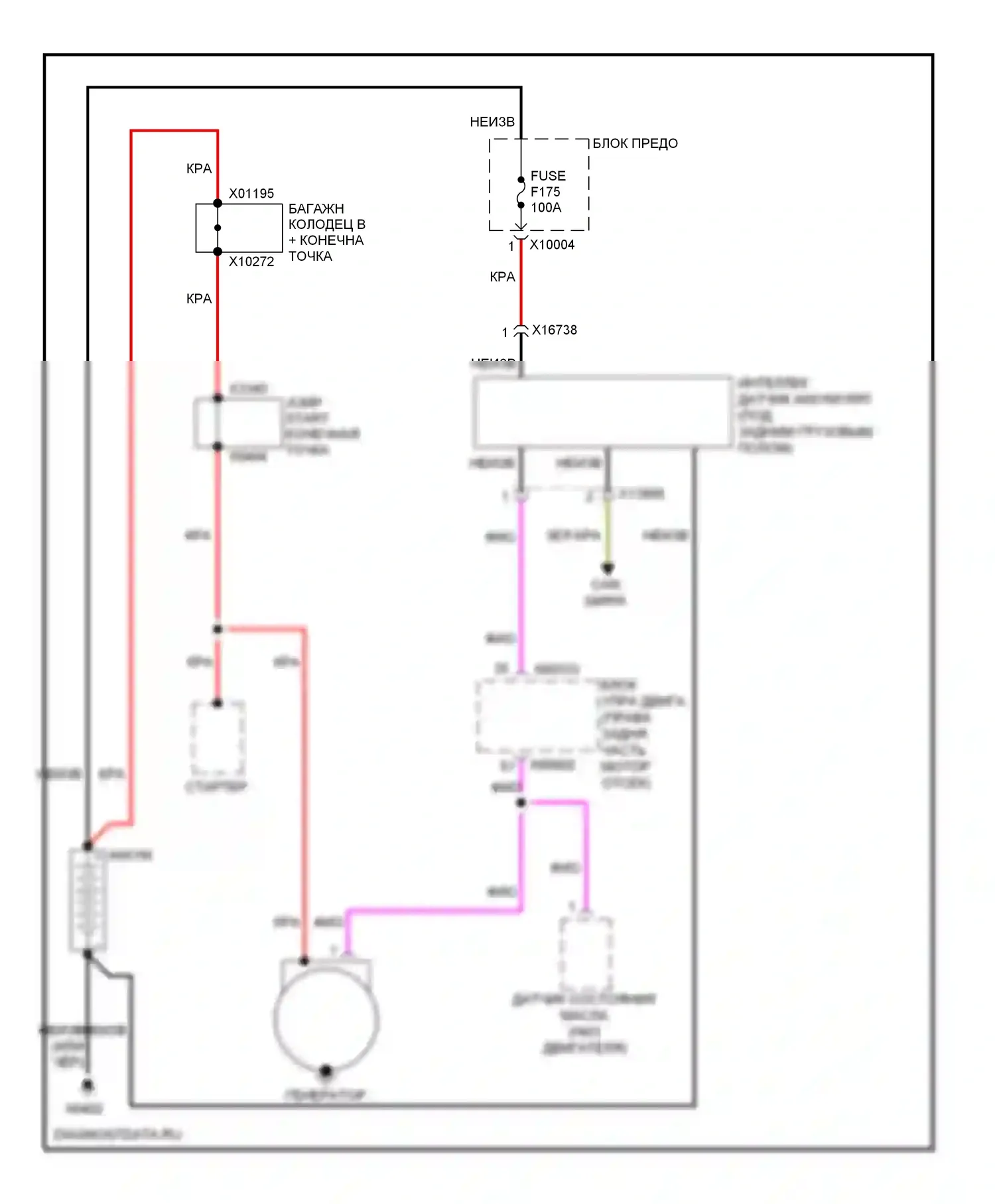 X6 BMW E71 (2007-2012): Электросхема генератора 