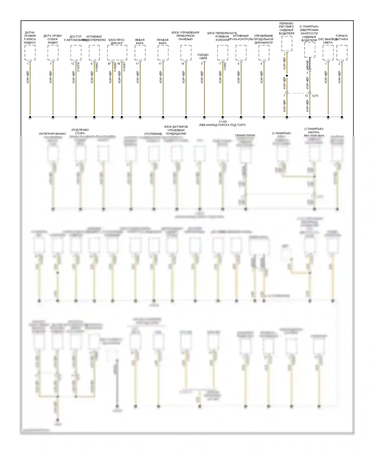 X6 BMW E71 (2007-2012): Электросхема точек подключения масс (3 из 5) 