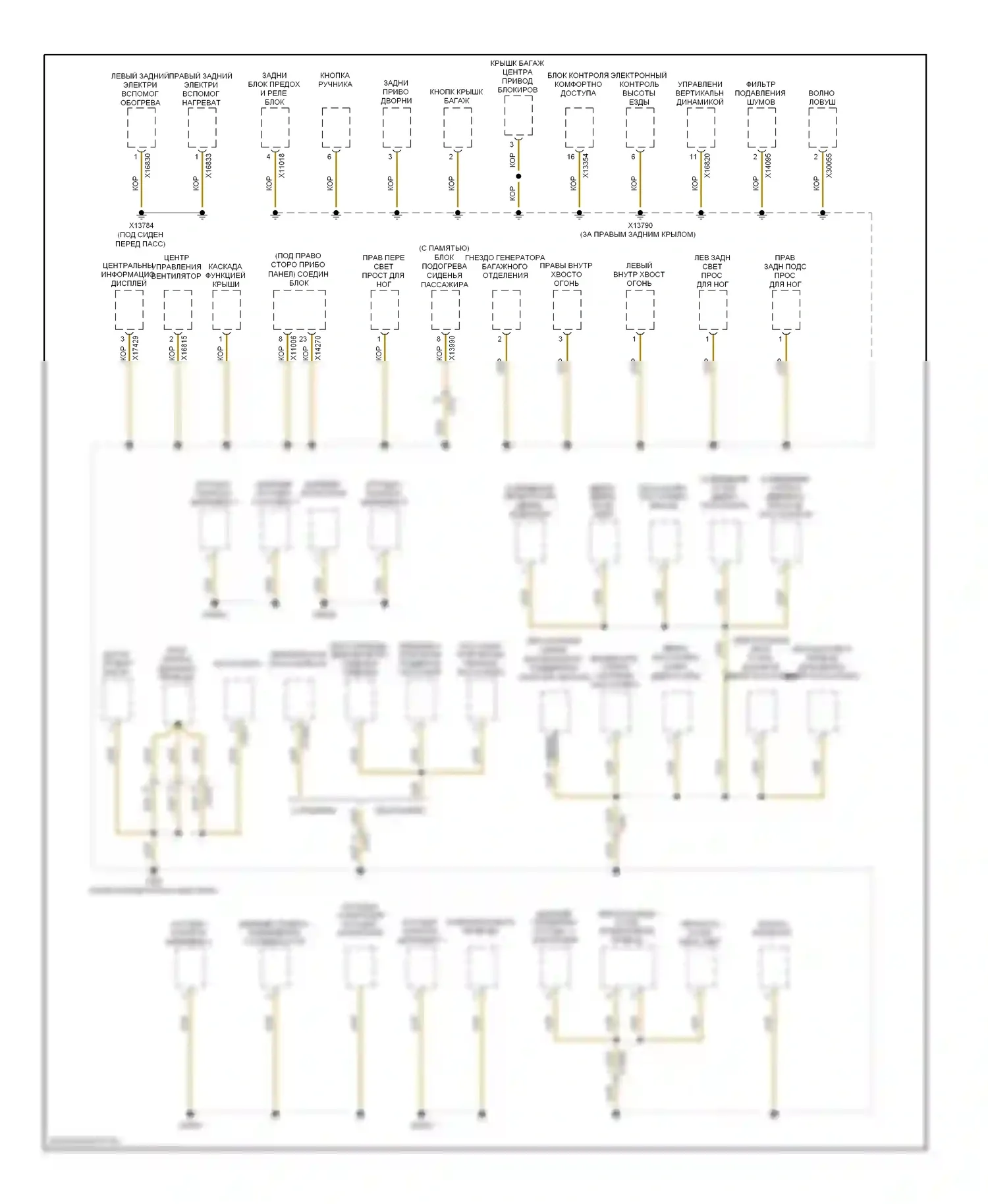 X6 BMW E71 (2007-2012): Электросхема точек подключения масс (4 из 5) 