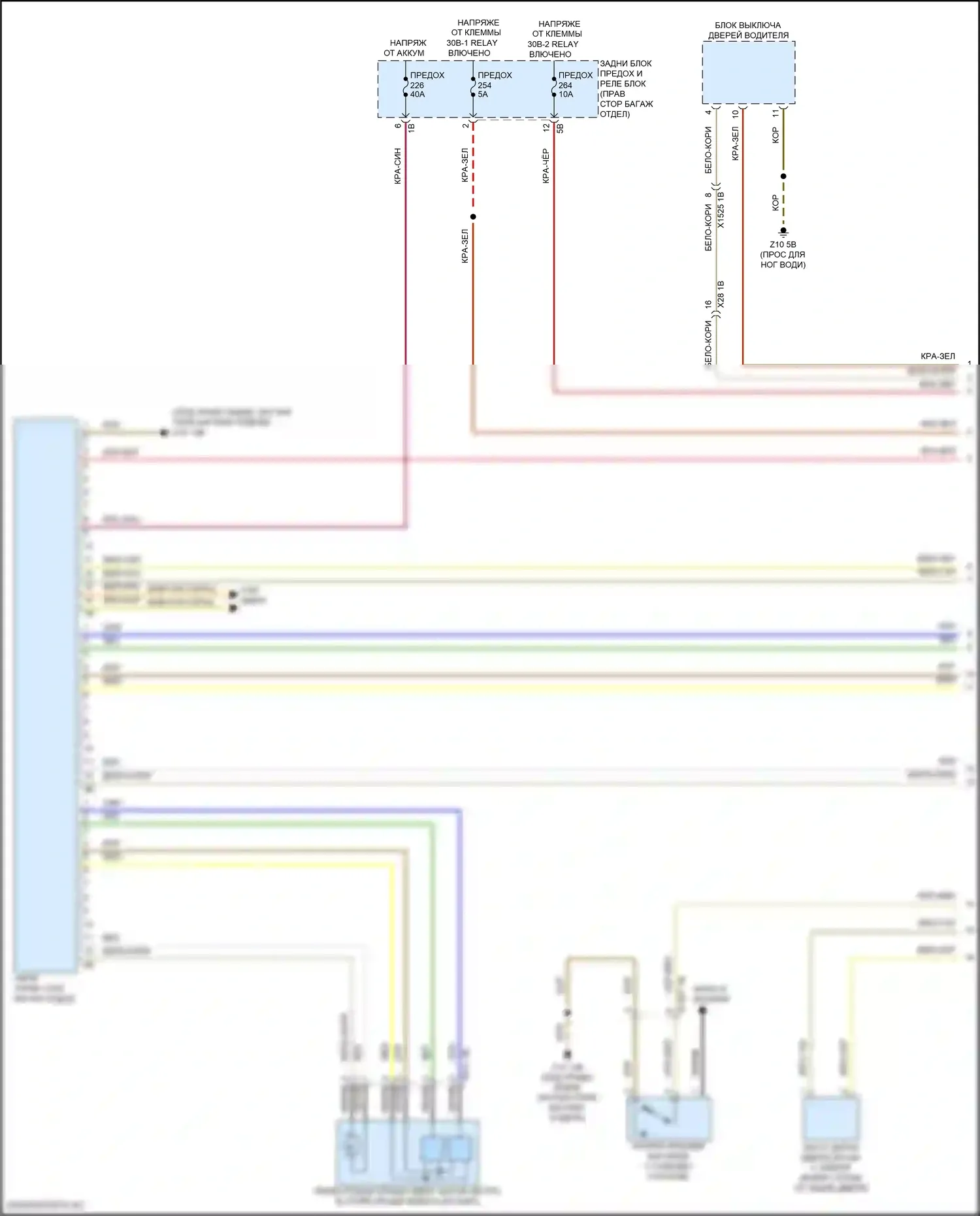 X6 BMW G06 рестайлинг (2023-2024): Электросхема открытия багажника и лючка топливного бака (1 из 2) 