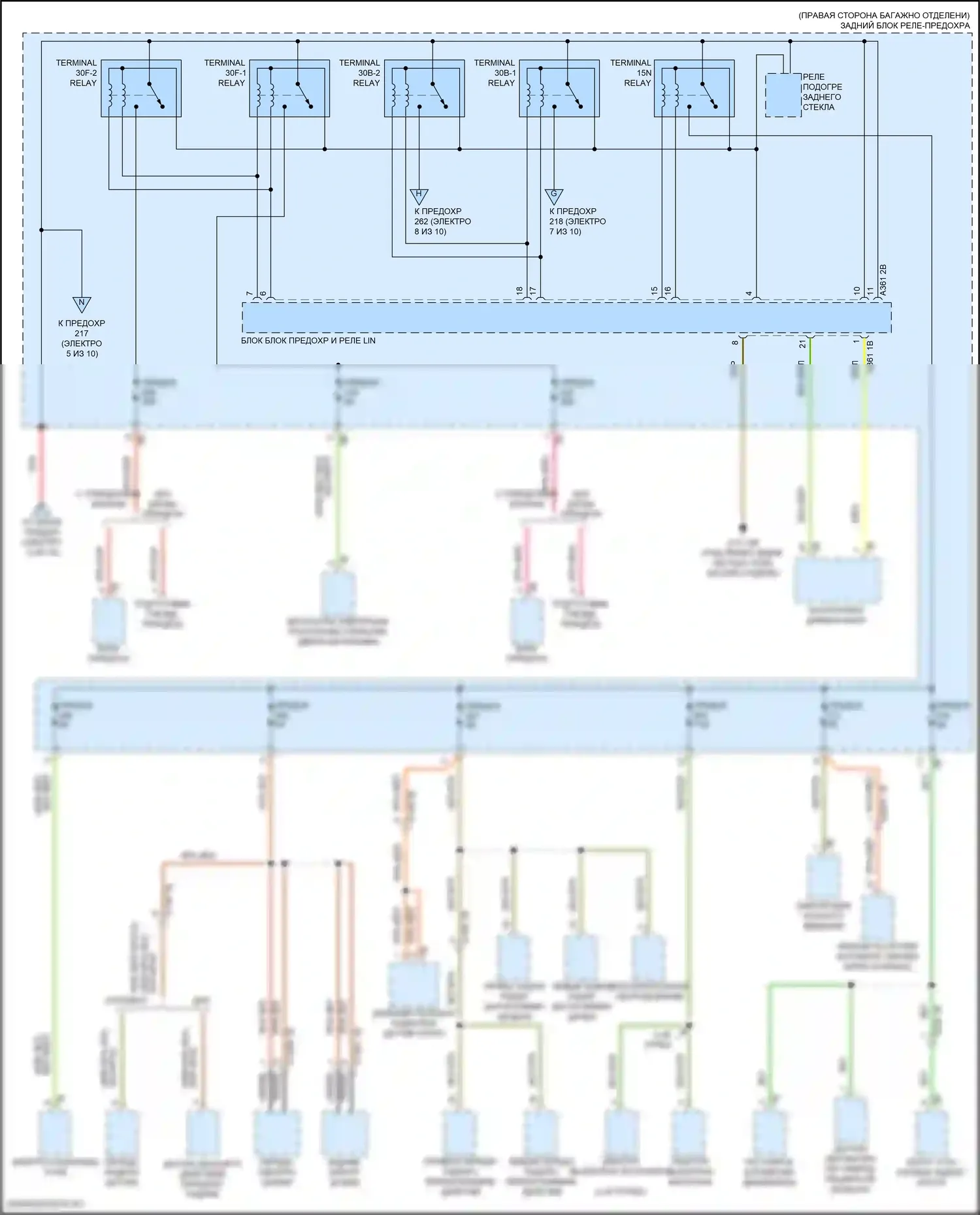 X6 BMW G06 рестайлинг (2023-2024): Электросхема блока предохранителей реле (6 из 10) 