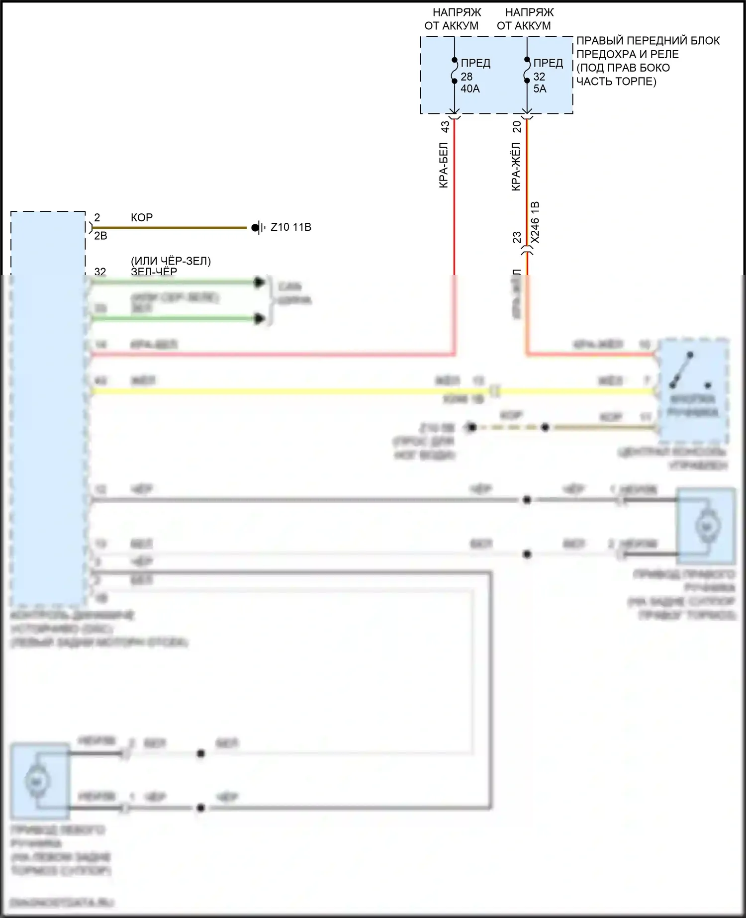 X6 BMW G06 рестайлинг (2023-2024): Электросхема блокировки селектора 