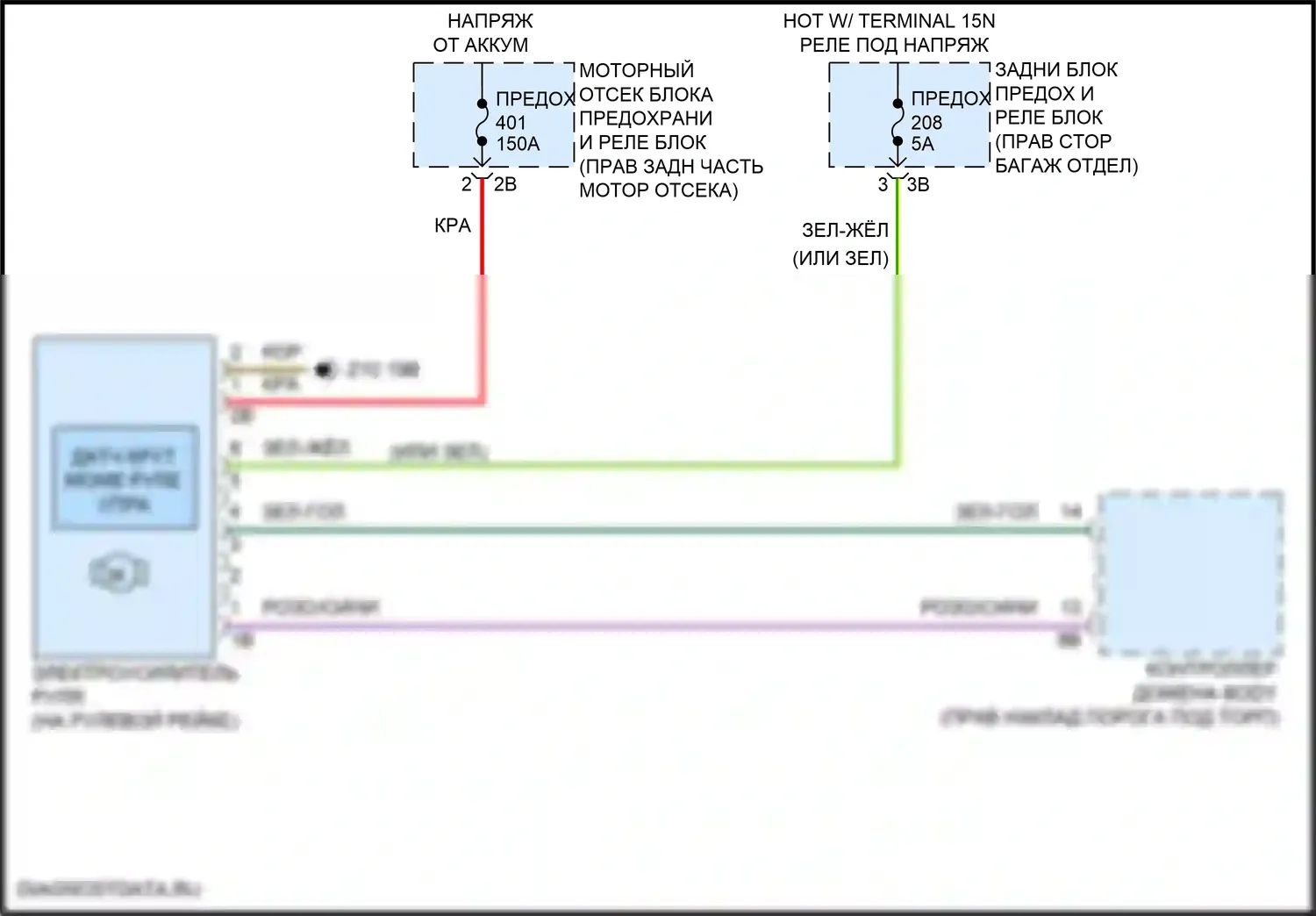 X6 BMW G06 рестайлинг (2023-2024): Электросхема электроусилителя руля 