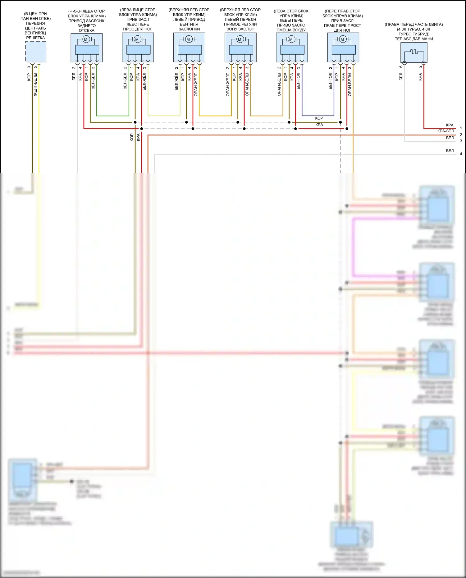 X6 BMW G06 рестайлинг (2023-2024): Электросхема климат контроля, без заднего автоматического климат-контроля (4 из 6) 