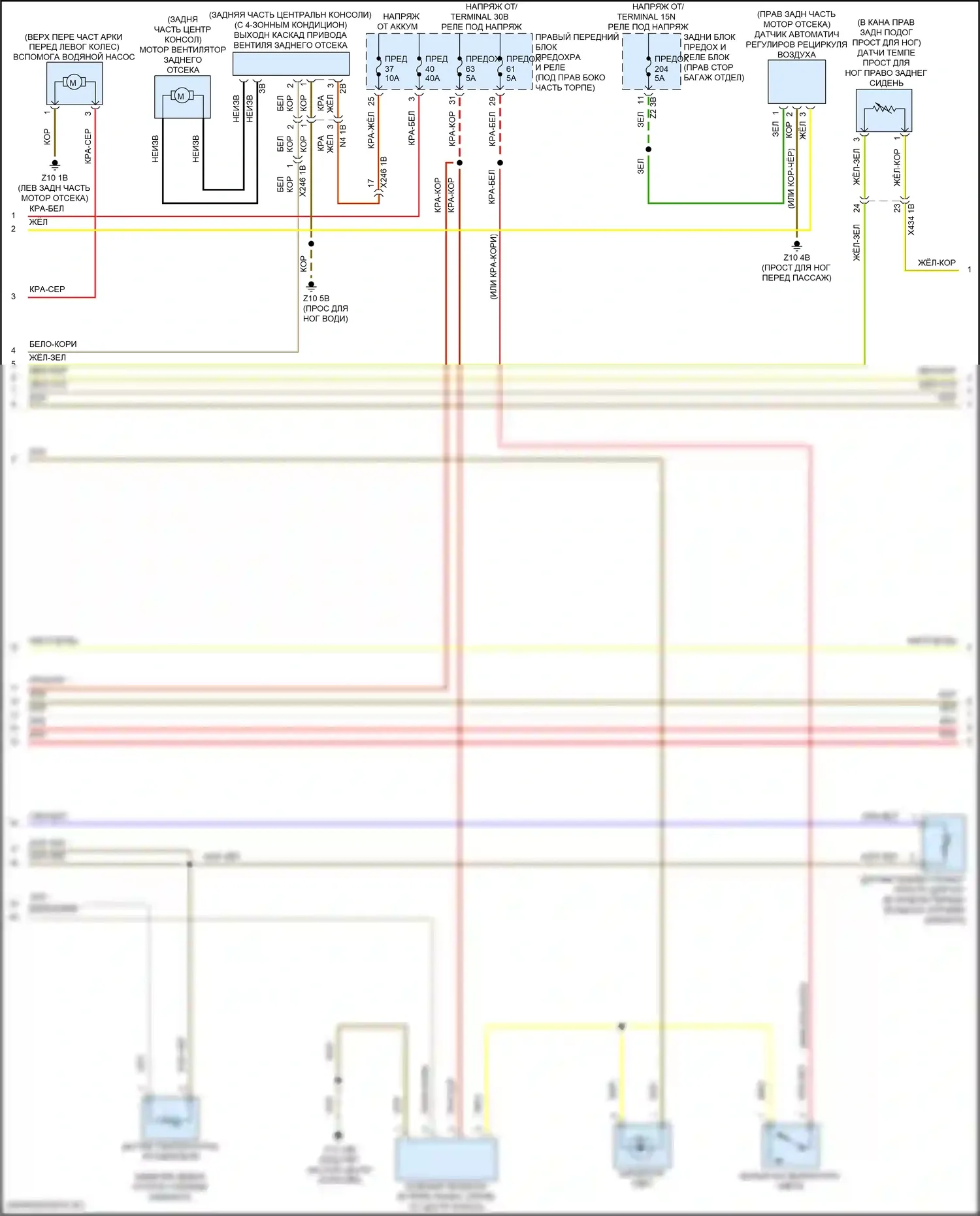 X6 BMW G06 рестайлинг (2023-2024): Электросхема климат контроля, с задним автоматическим климат-контролем (3 из 6) 