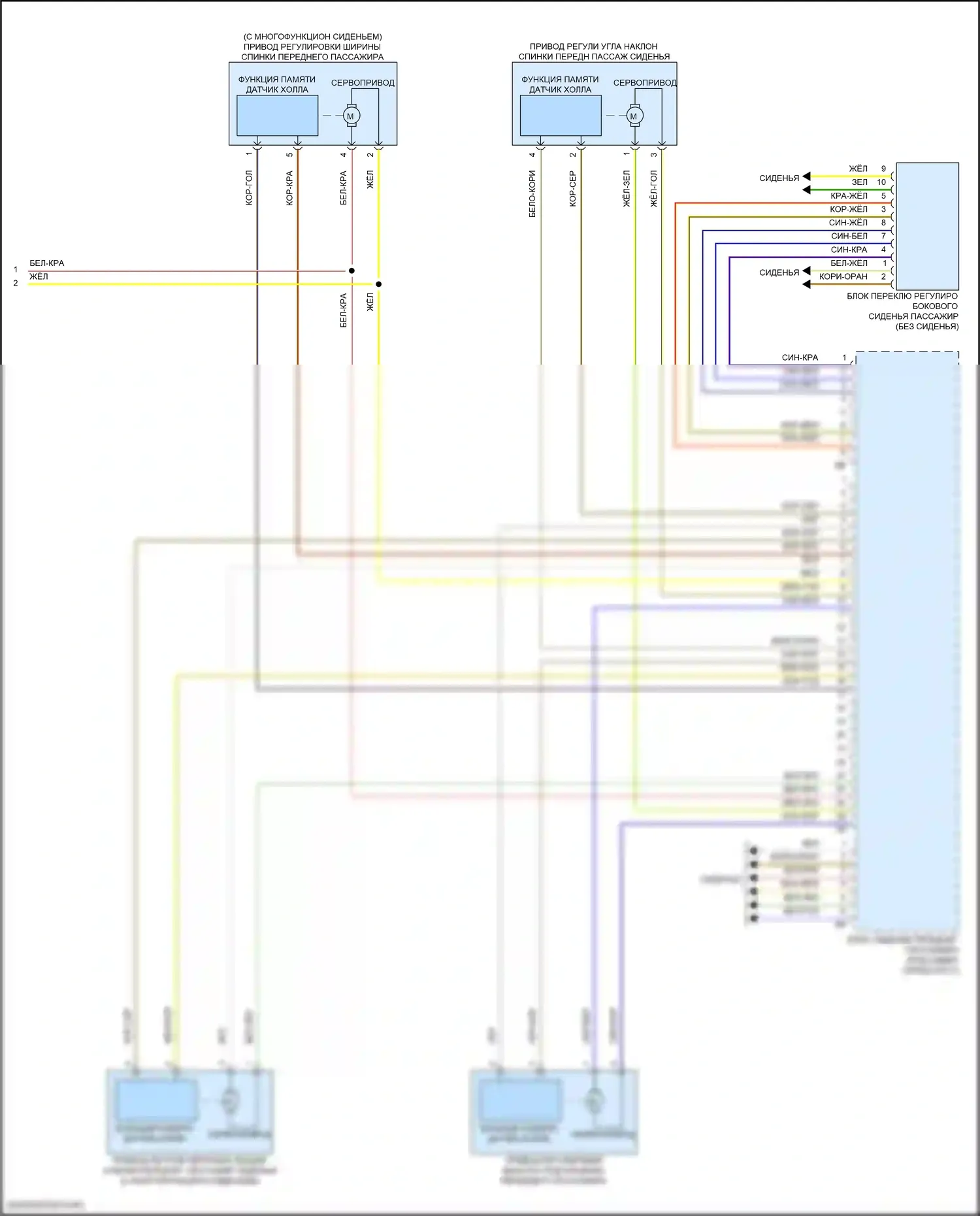 X6 BMW G06 рестайлинг (2023-2024): Электросхема сиденья памяти пассажира (2 из 2) 