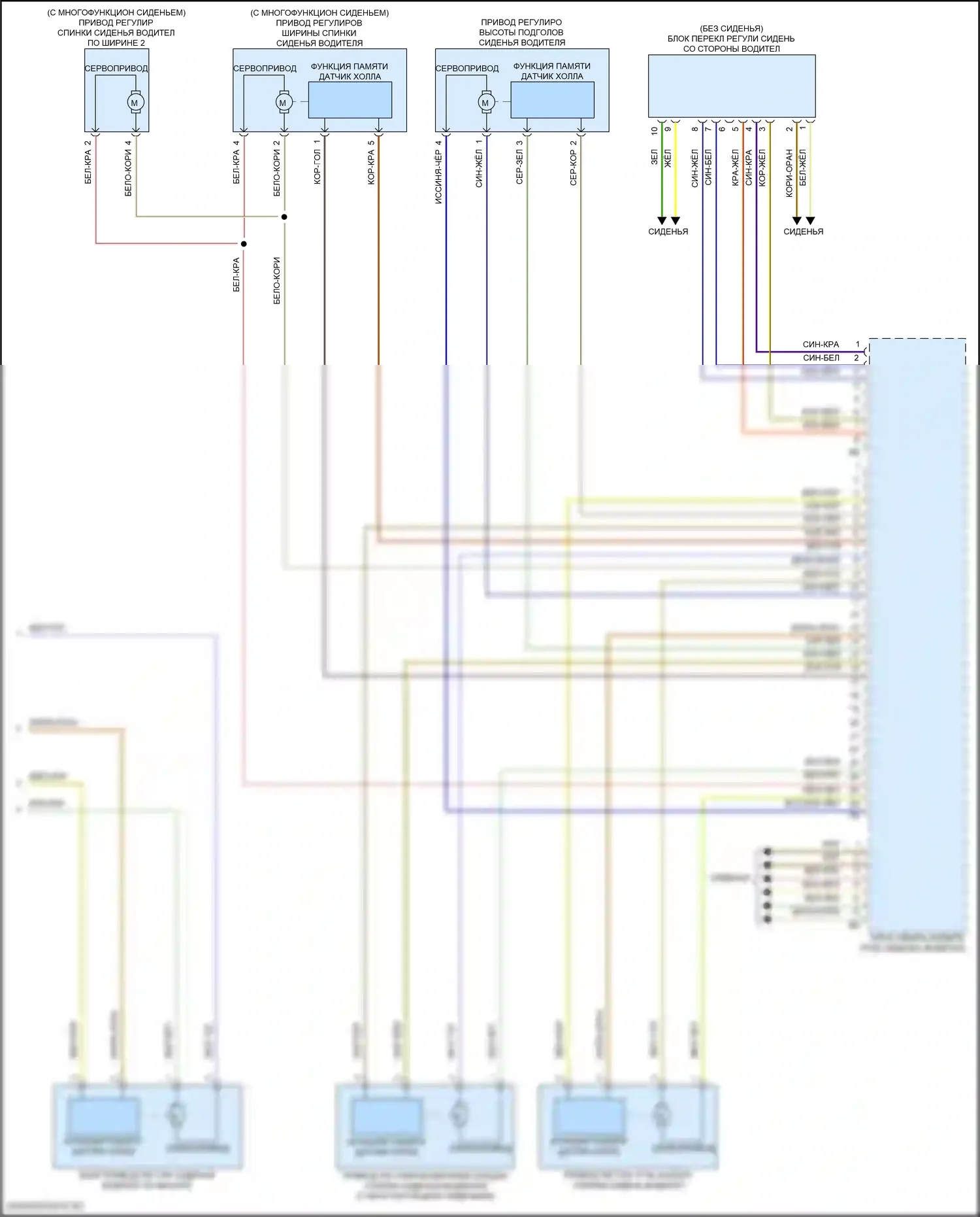 X6 BMW G06 рестайлинг (2023-2024): Электросхема сиденья памяти водителя (2 из 2) 