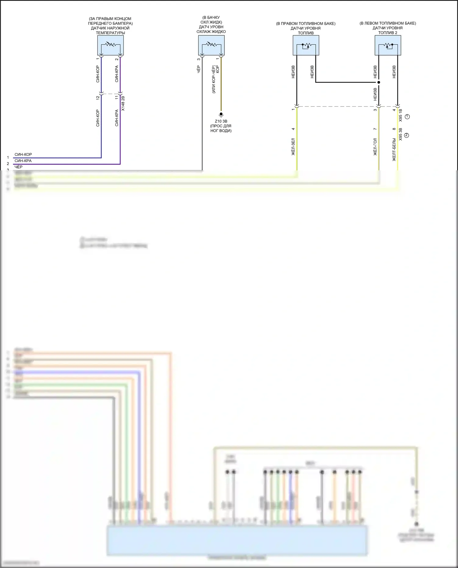 X6 BMW G06 рестайлинг (2023-2024): Электросхема приборной панели (2 из 2) 