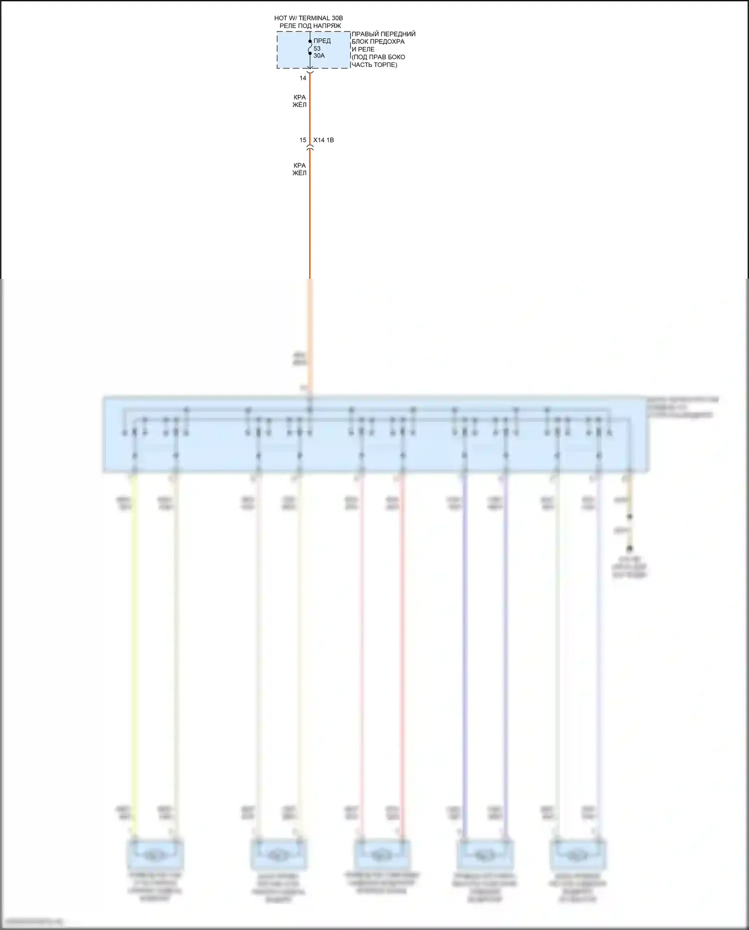 X6 BMW G06 рестайлинг (2023-2024): Питание водительского сиденья электросхема 