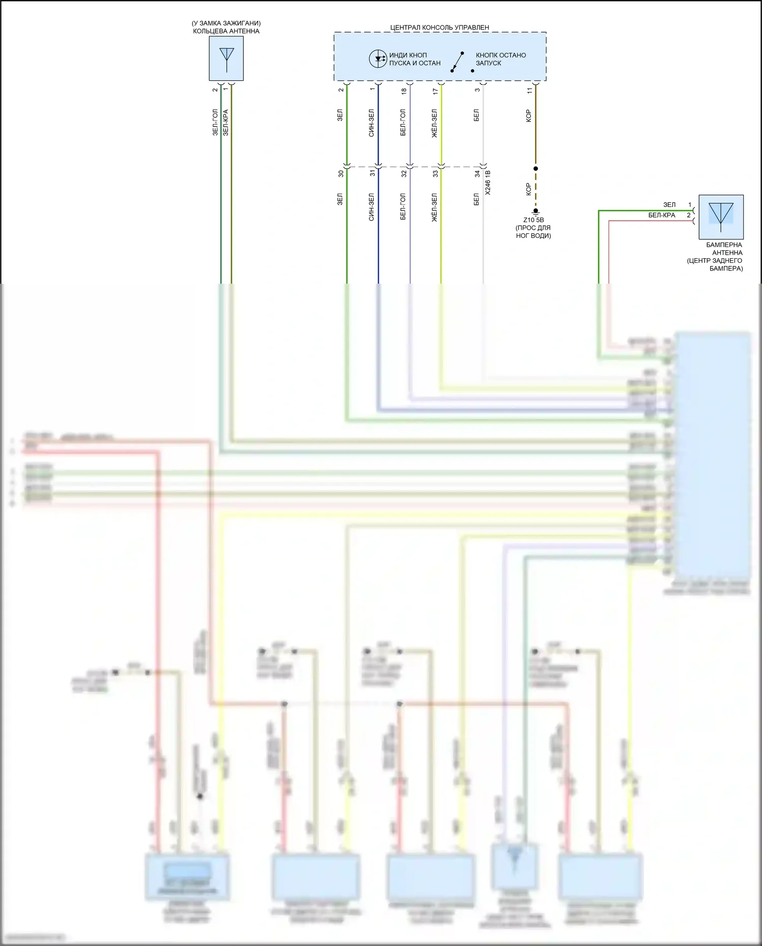 X6 BMW G06 рестайлинг (2023-2024): Электросхема системы бесключевого доступа (2 из 2) 