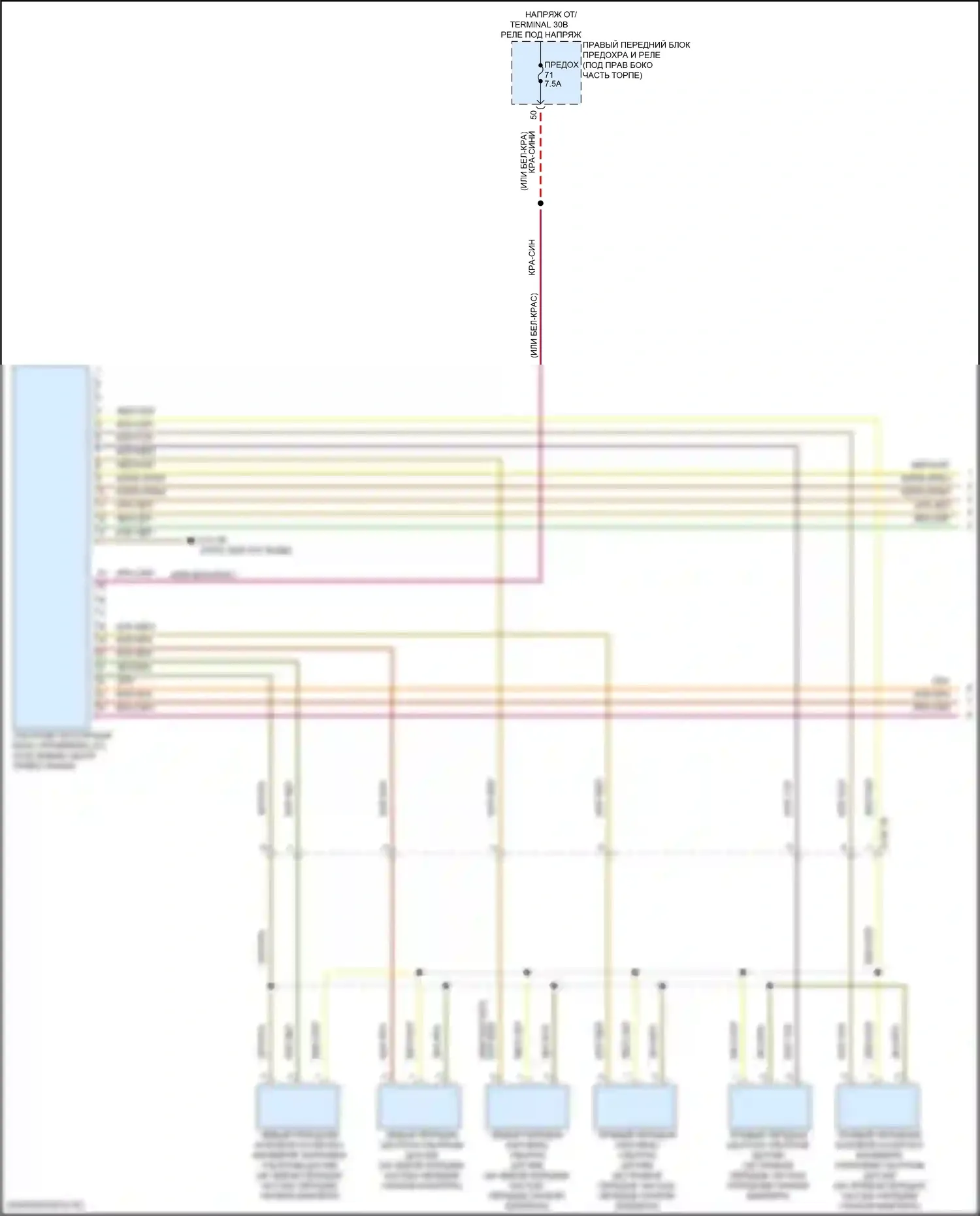 X6 BMW G06 рестайлинг (2023-2024): Электросхема парктроника, без парктроника и камеры кругового обзора (1 из 2) 