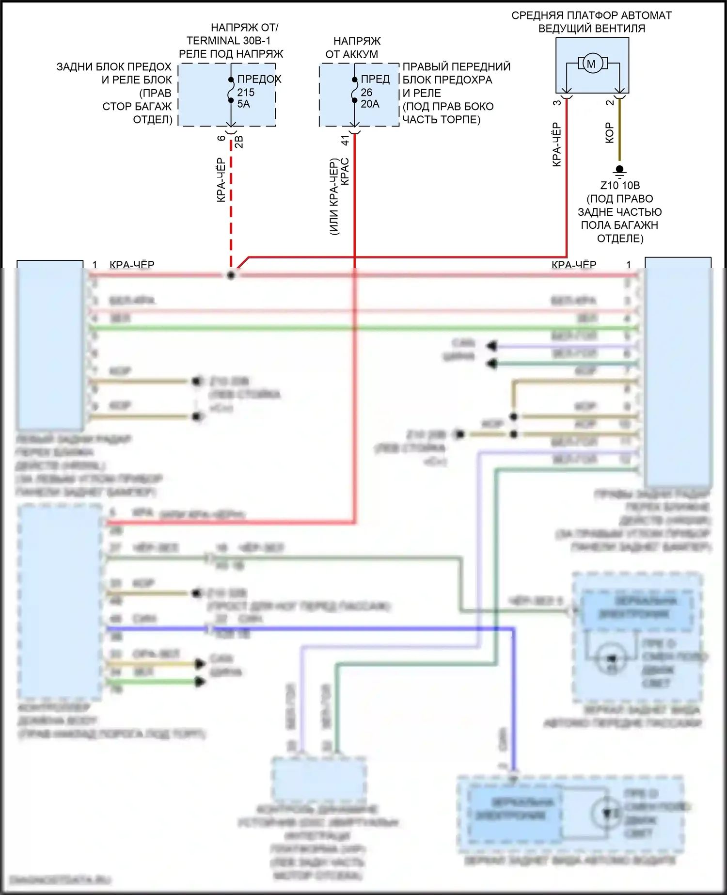 X6 BMW G06 рестайлинг (2023-2024): Электросхема сигнализации о выезде с полосы движения, без камеры 