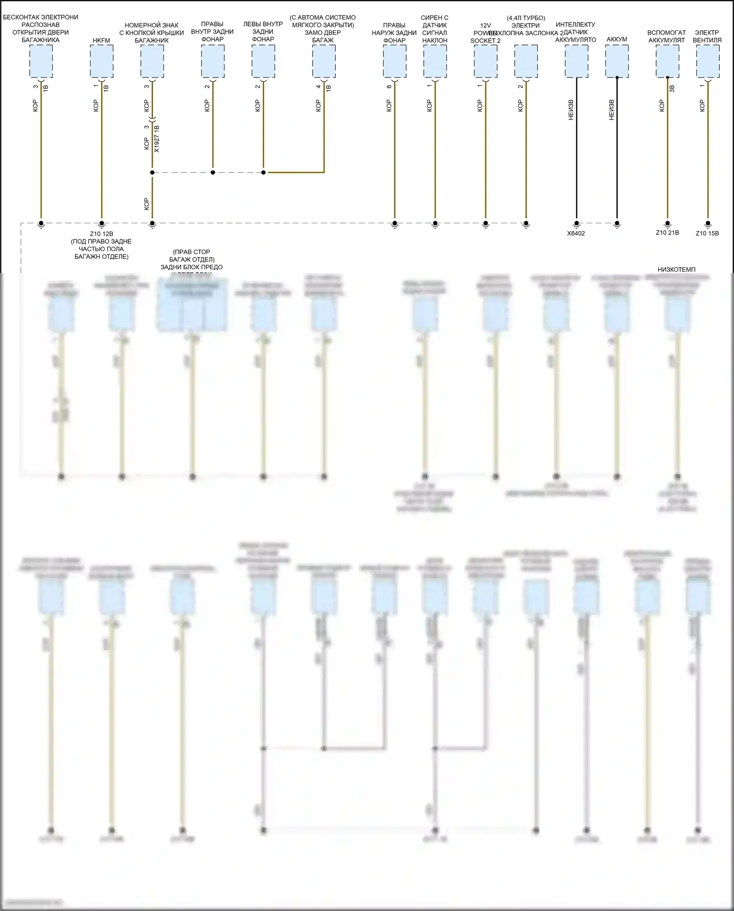 X6 BMW G06 рестайлинг (2023-2024): Электросхема разводки массы (1 из 7) 