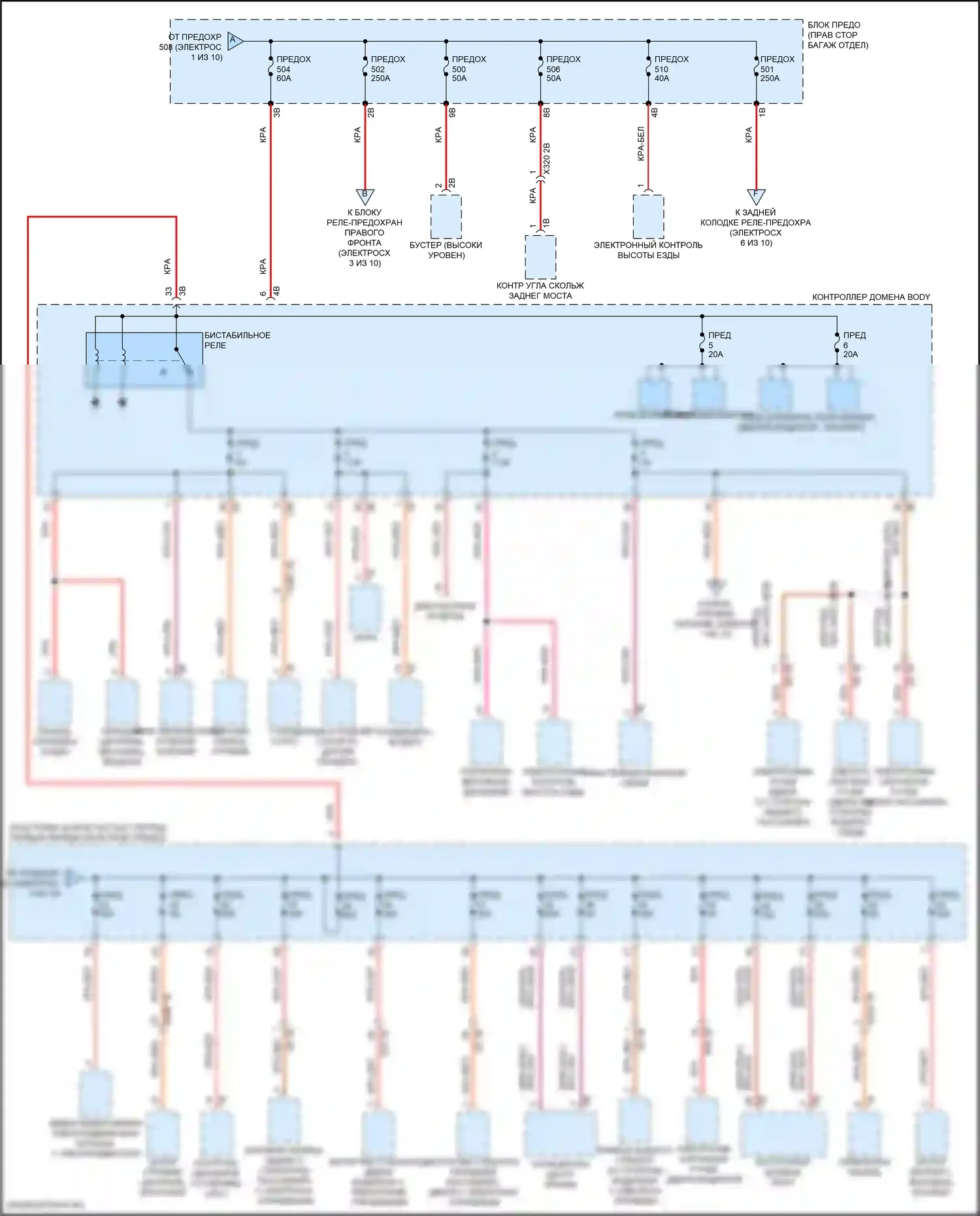 X6 BMW G06 (2019-2023): Электросхема блока предохранителей реле (2 из 10) 